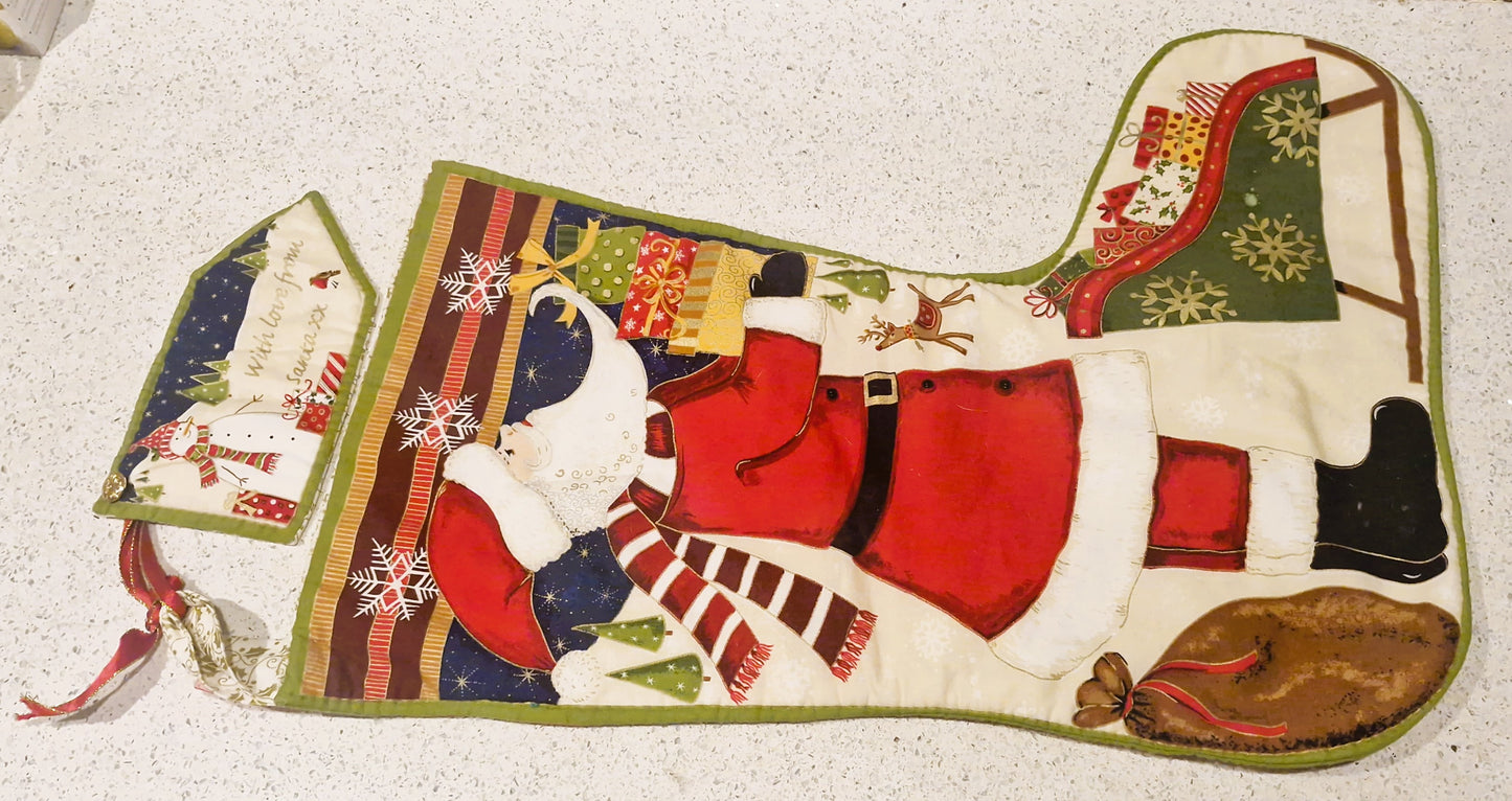 Handmade Christmas Stocking, Vintage Christmas Stocking,  Christmas, Xmas, Stocking, Kitsch, Quirky, Santa, Father Christmas
