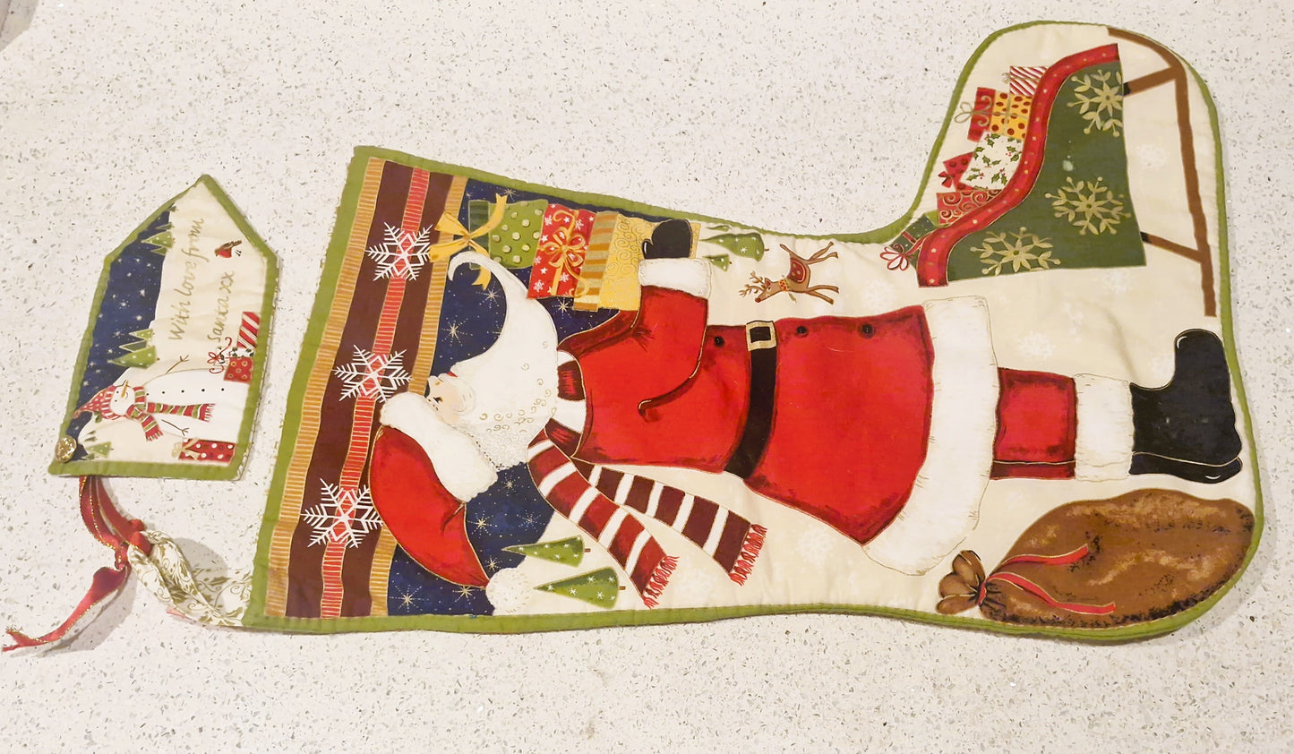 Handmade Christmas Stocking, Vintage Christmas Stocking,  Christmas, Xmas, Stocking, Kitsch, Quirky, Santa, Father Christmas