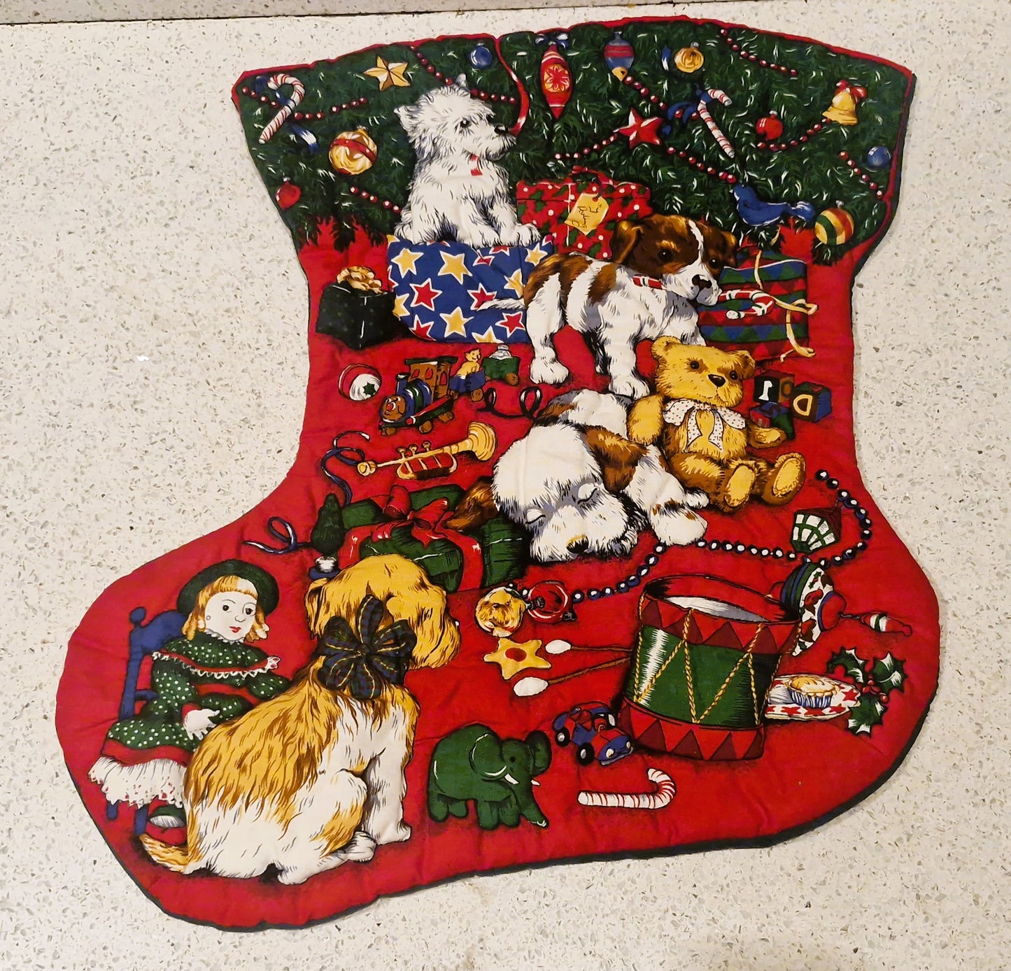 Handmade Christmas Stocking, Vintage Christmas Stocking,  Christmas, Xmas, Stocking, Kitsch, Quirky, Santa, Father Christmas