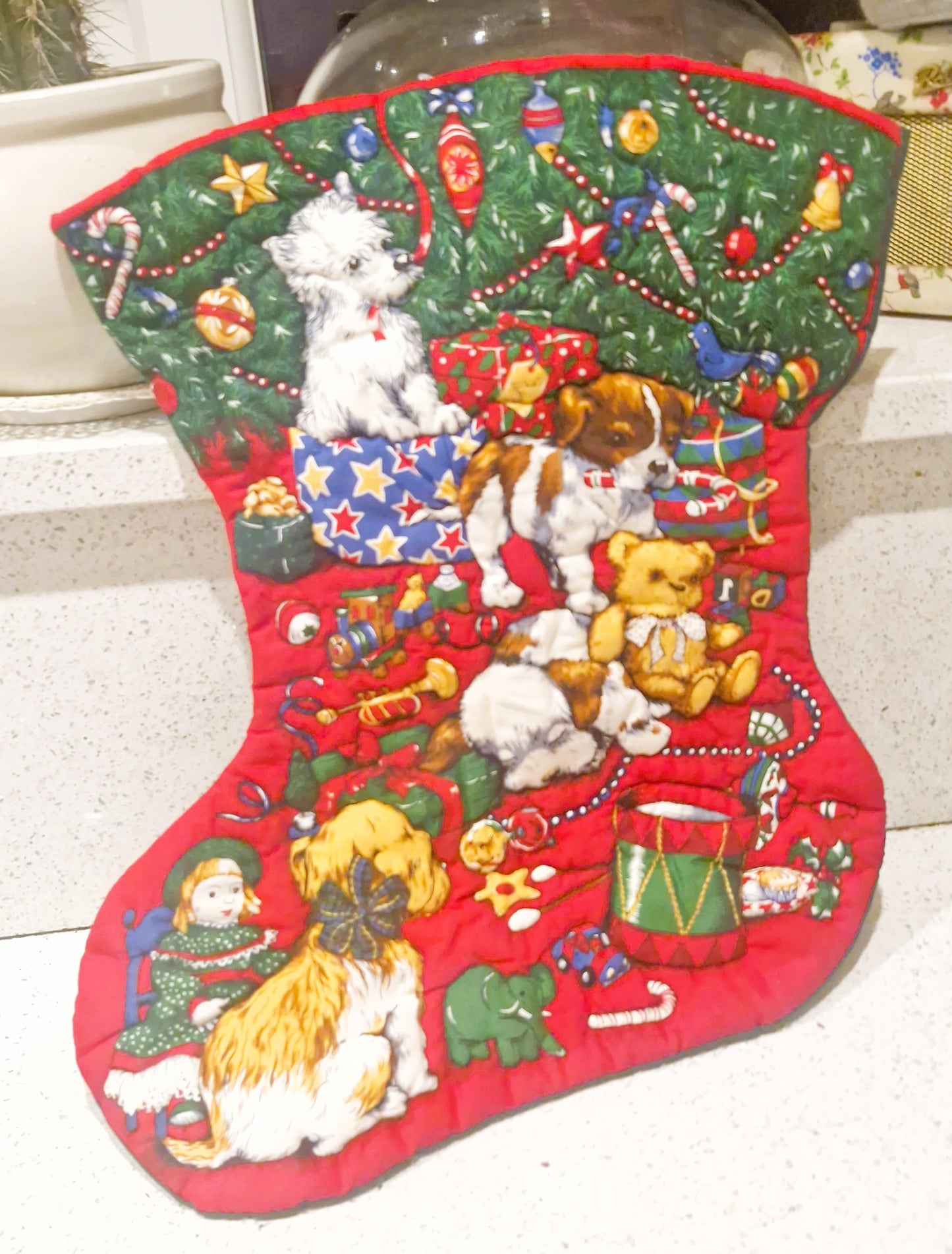 Handmade Christmas Stocking, Vintage Christmas Stocking,  Christmas, Xmas, Stocking, Kitsch, Quirky, Santa, Father Christmas