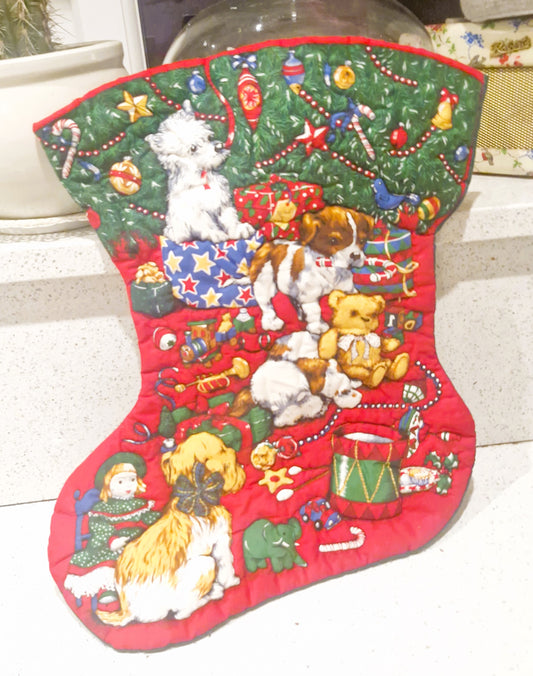 Handmade Christmas Stocking, Vintage Christmas Stocking,  Christmas, Xmas, Stocking, Kitsch, Quirky, Santa, Father Christmas