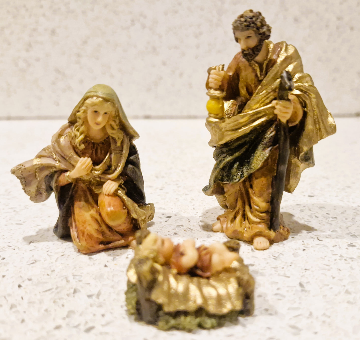 Vintage Plaster Nativity Set, Complete with Angel and Camel, Boxed