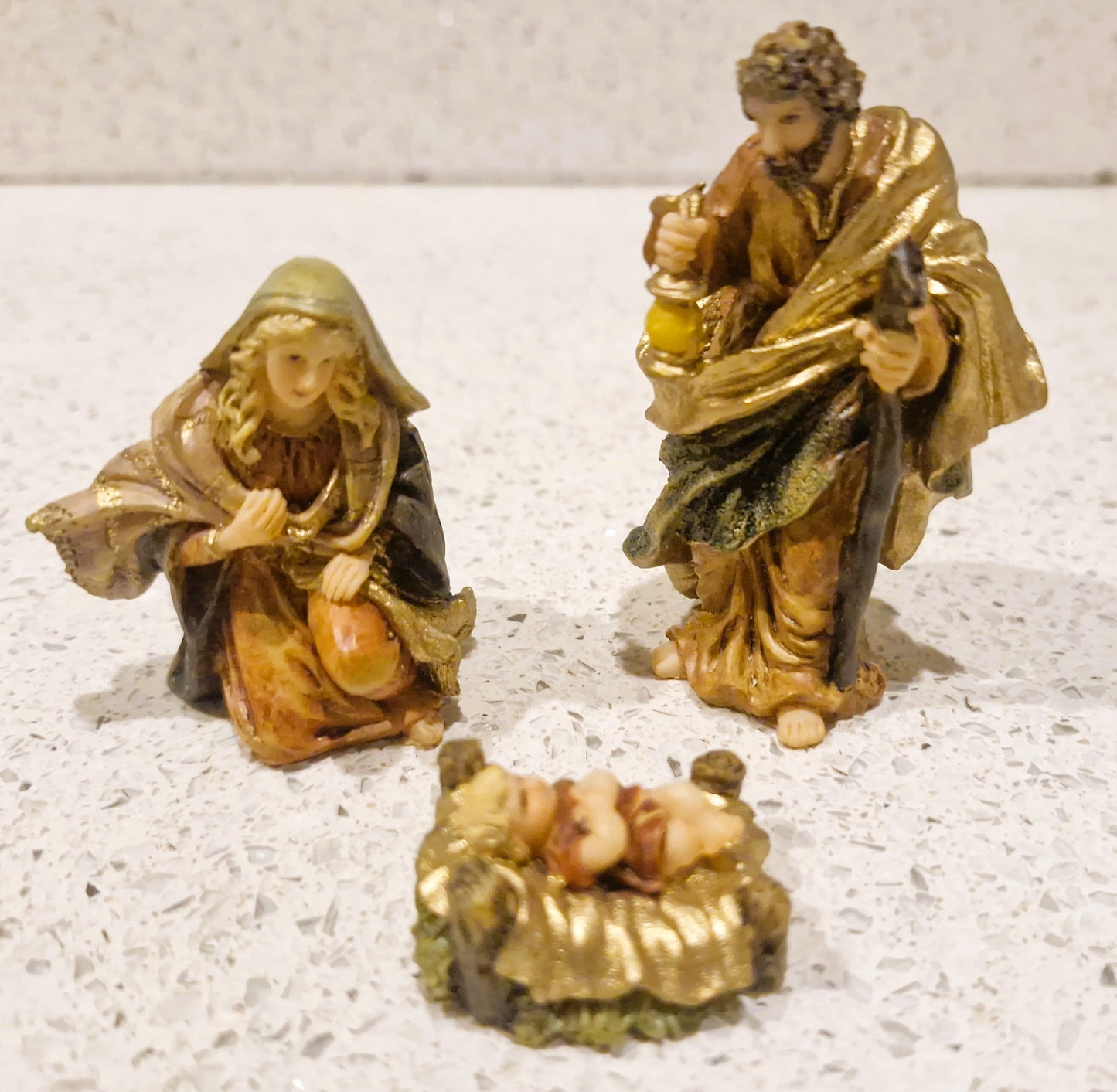 Vintage Plaster Nativity Set, Complete with Angel and Camel, Boxed
