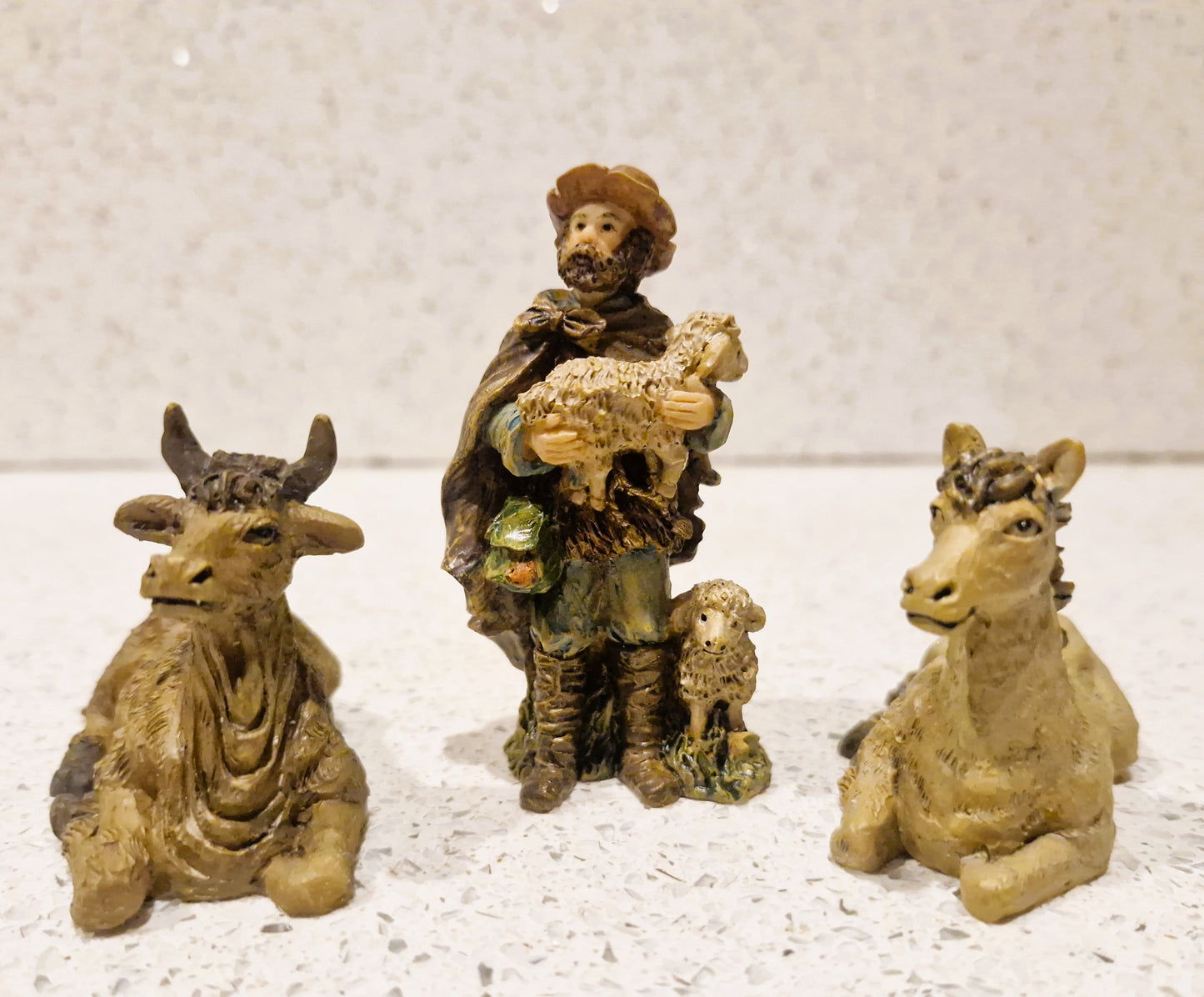 Vintage Plaster Nativity Set, Complete with Angel and Camel, Boxed