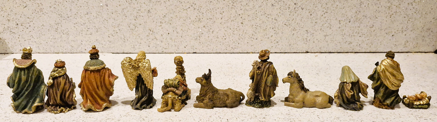 Vintage Plaster Nativity Set, Complete with Angel and Camel, Boxed