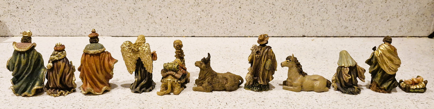 Vintage Plaster Nativity Set, Complete with Angel and Camel, Boxed