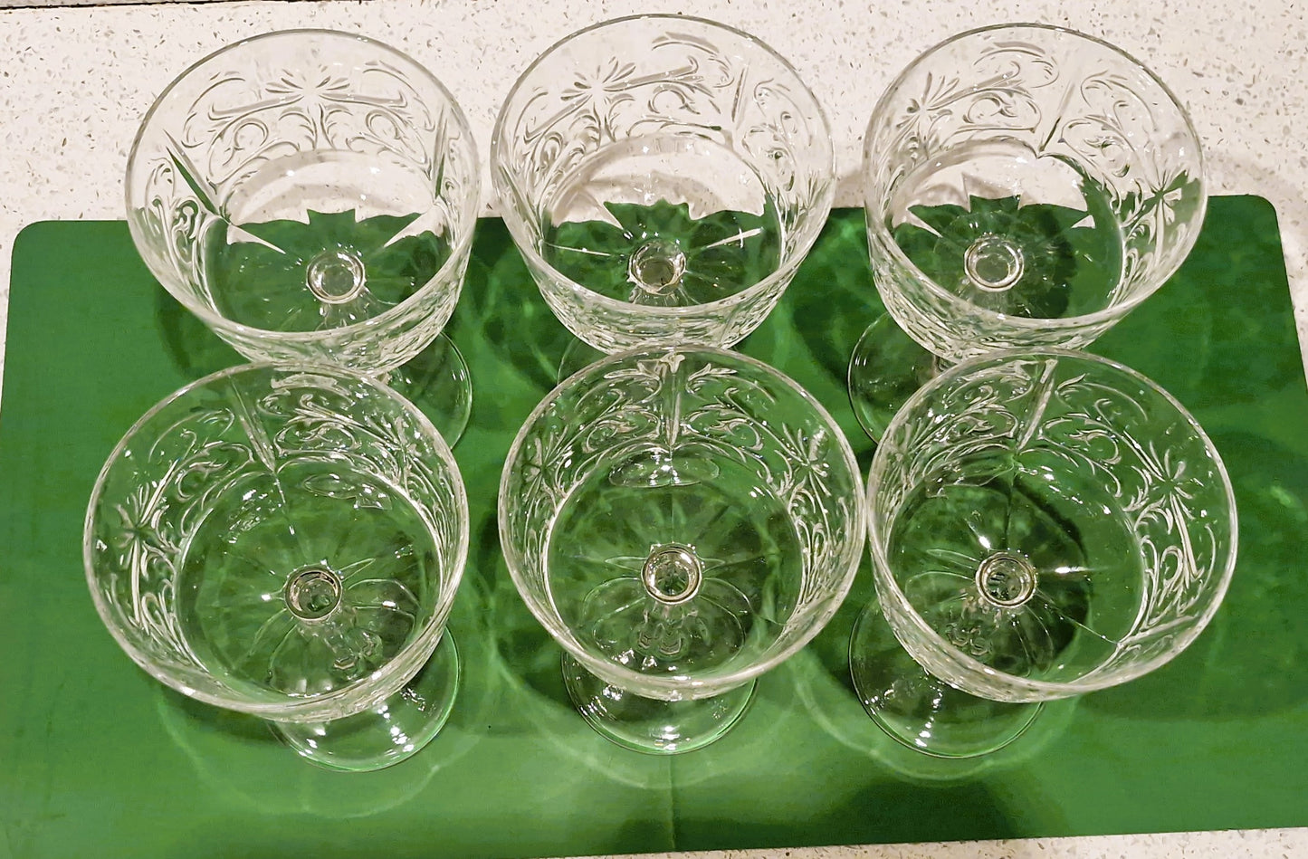 Vintage Italian Crystal Champagne Glasses, Champagne Coupes, RCR Royal Crystal Rock
