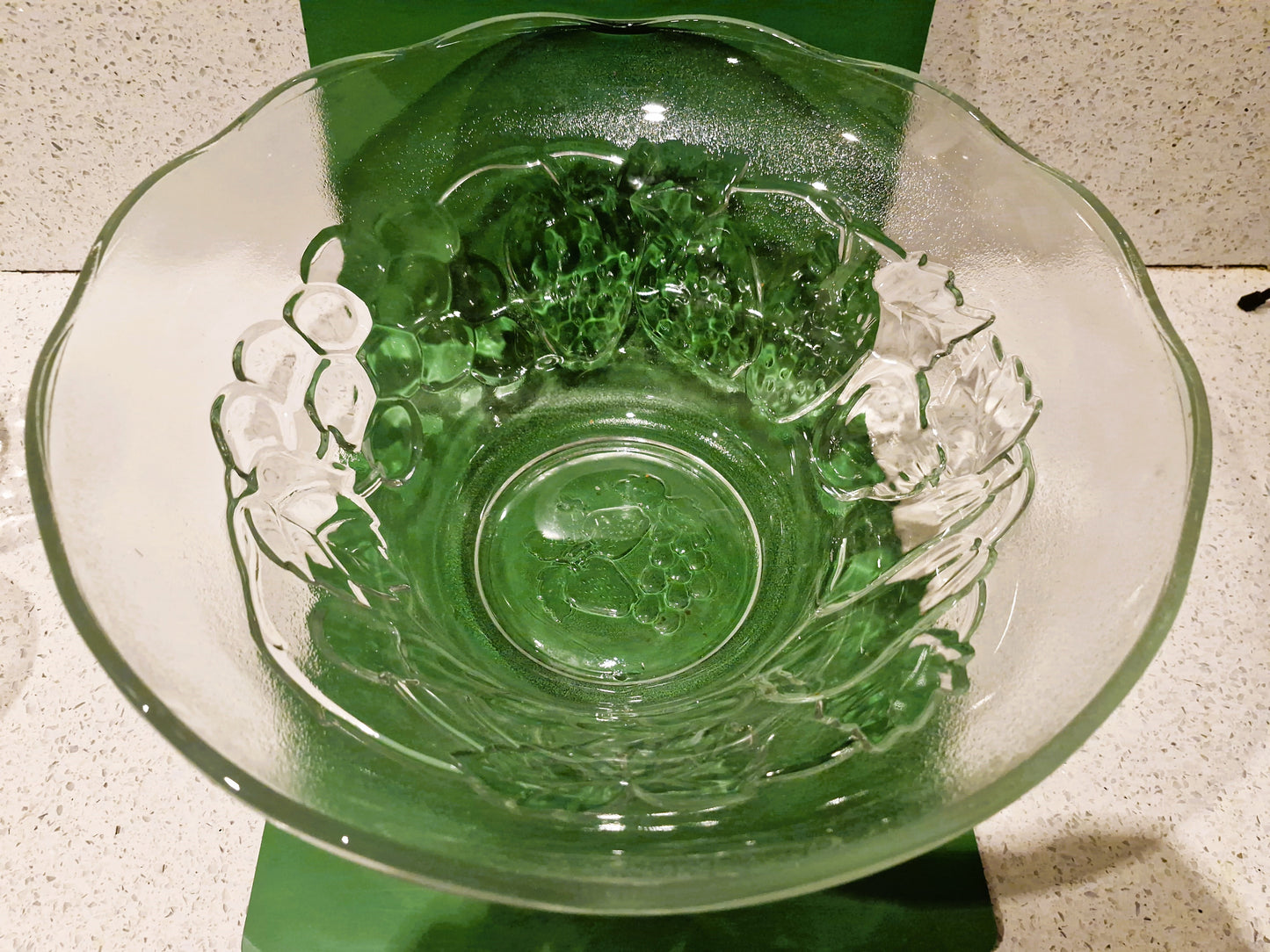 Vintage Pressed Glass Punch Bowl Set: 12 Glasses, Mid-Century Cocktail Party, Christmas Party