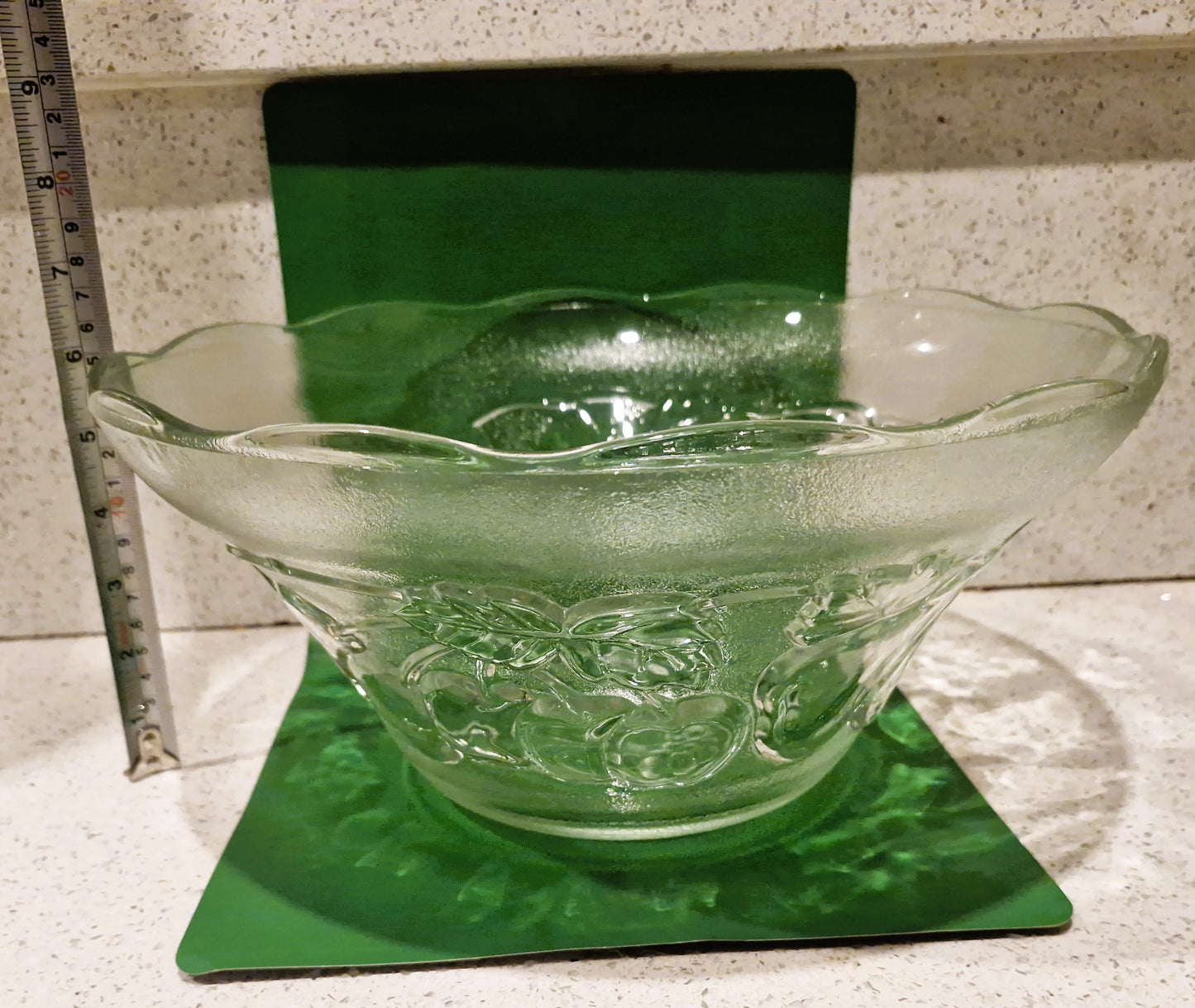 Vintage Pressed Glass Punch Bowl Set: 12 Glasses, Mid-Century Cocktail Party, Christmas Party