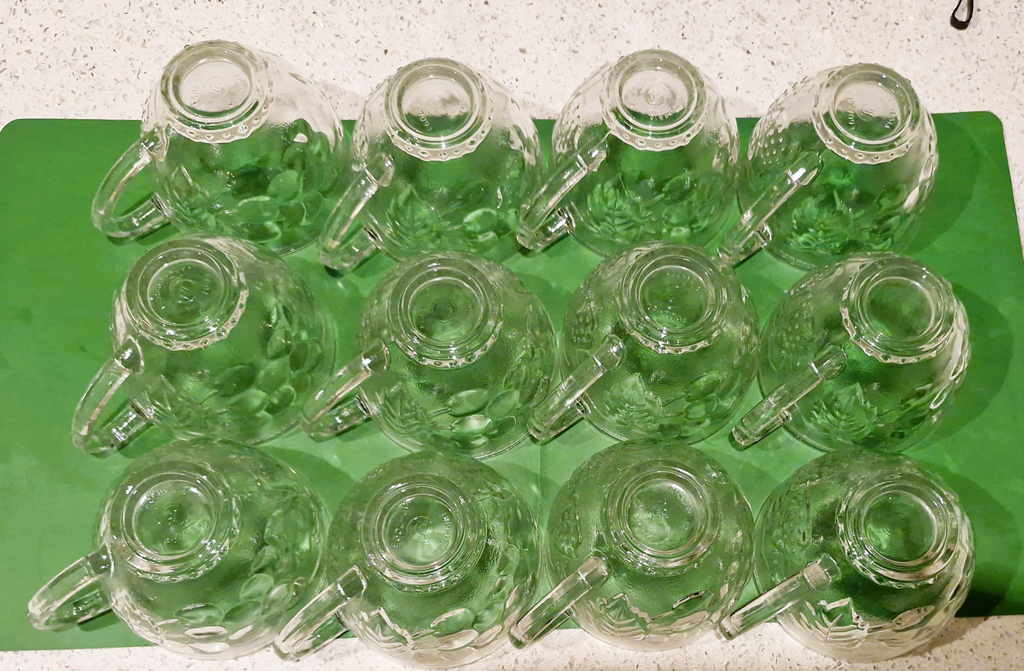 Vintage Pressed Glass Punch Bowl Set: 12 Glasses, Mid-Century Cocktail Party, Christmas Party