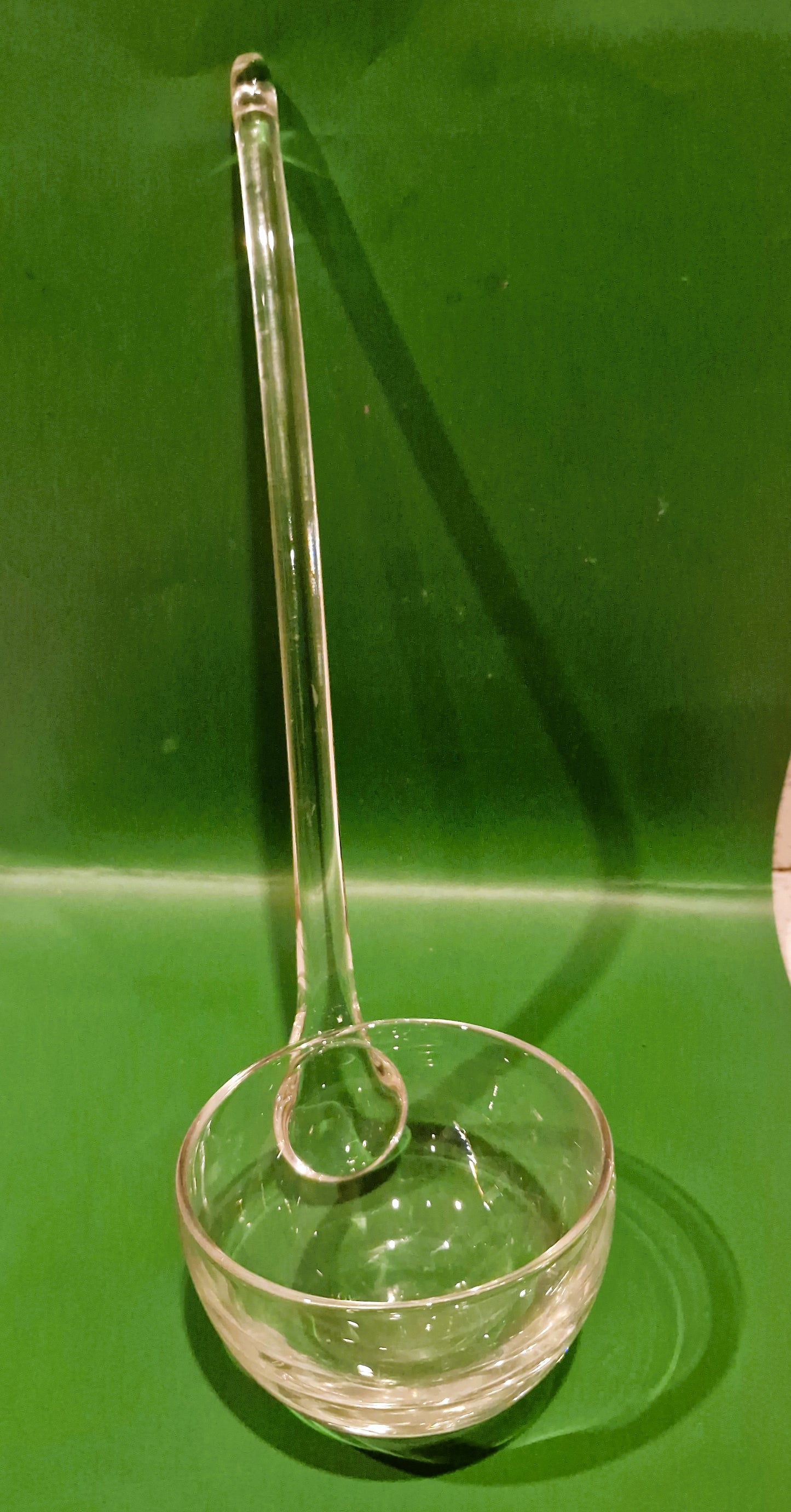 Vintage Clear Glass Ladle: Wine Punch Server, 11 Inch Approx