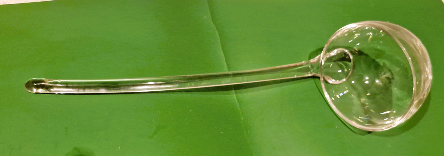 Vintage Clear Glass Ladle: Wine Punch Server, 11 Inch Approx