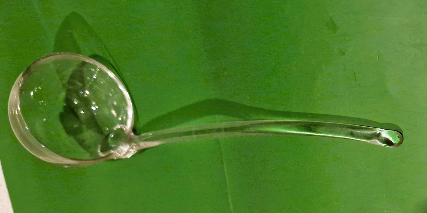 Vintage Clear Glass Ladle: Wine Punch Server, 11 Inch Approx