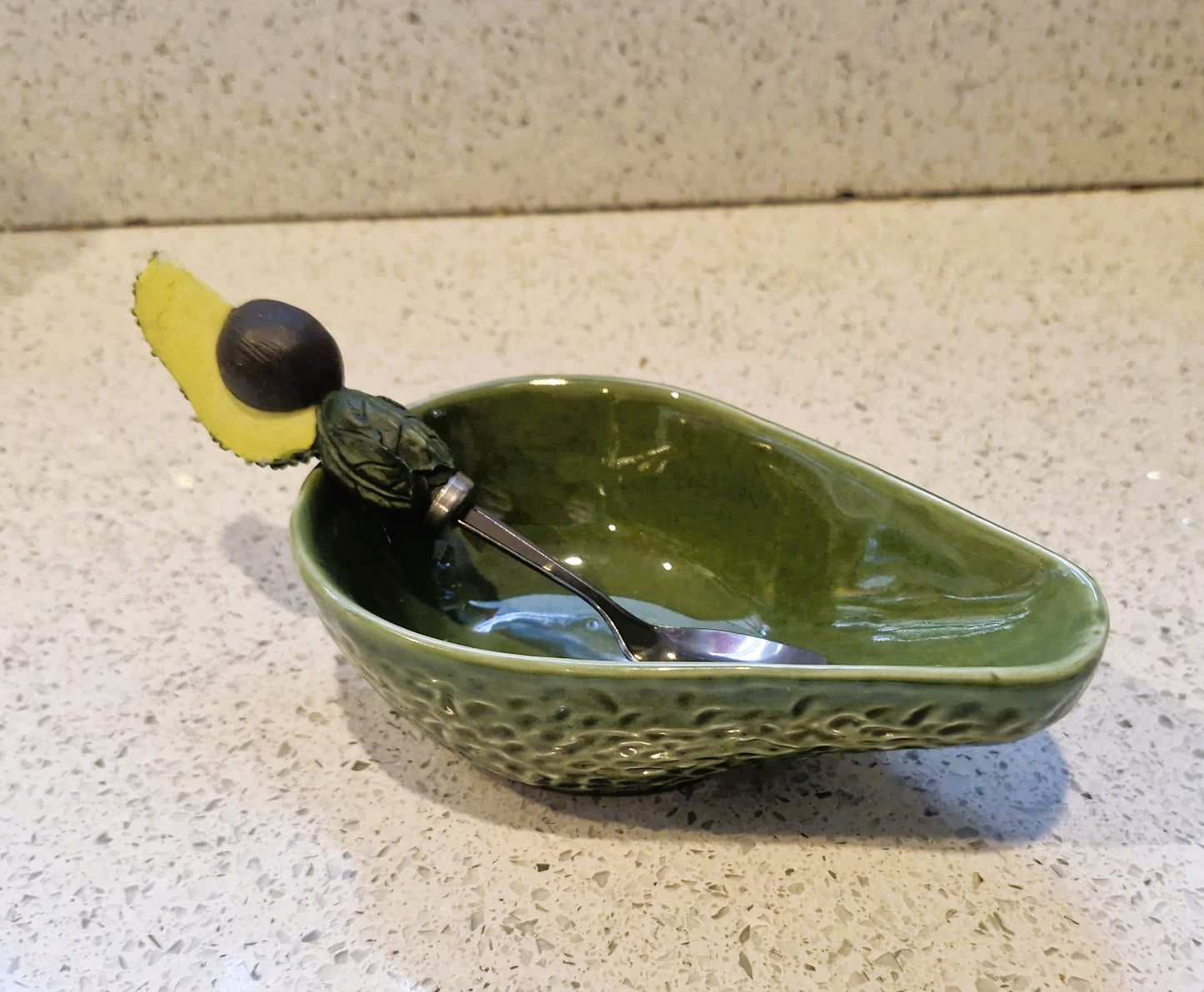Vintage Silea Avocado Bowl and Spoon Set: Quirky Guacamole Tapas Dishes