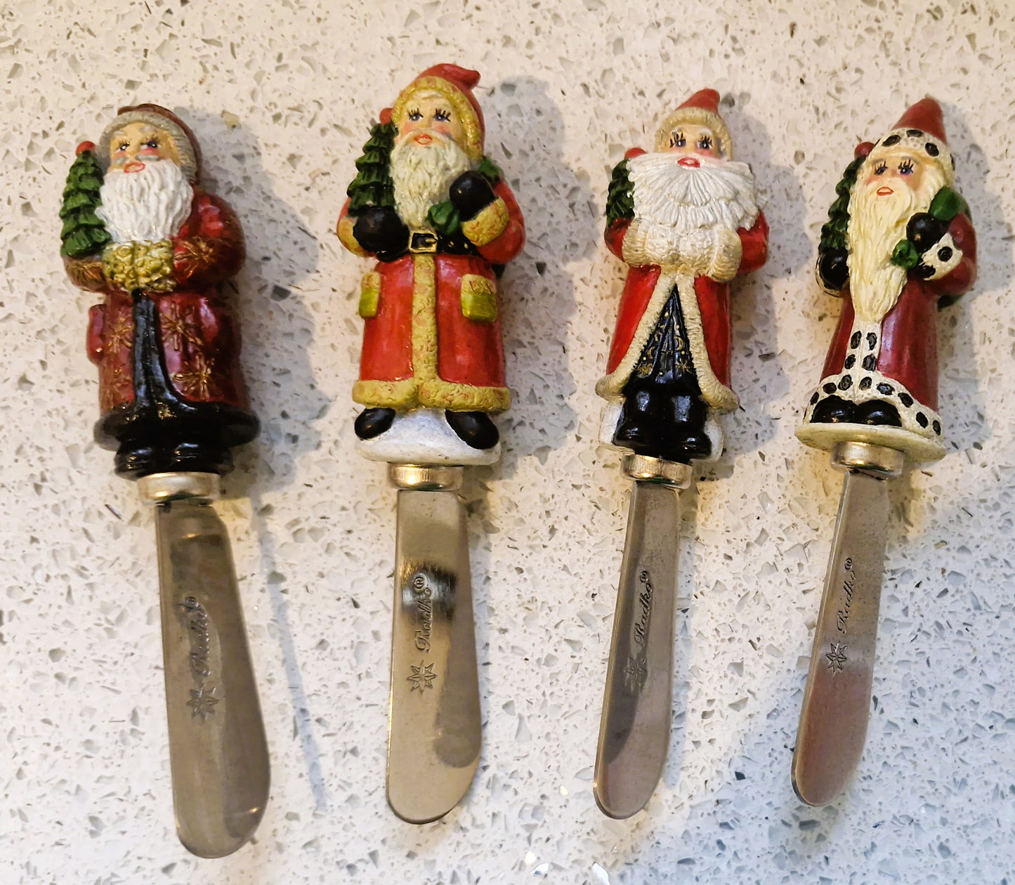 Christopher Radko Home for the Holidays Santa spreading knives: Santa Butter spreaders