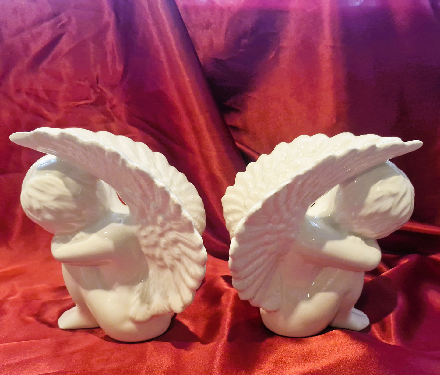 Handcrafter White Cherubs, Christmas, Xmas, Decorations, Ornaments, Stylish, Angels, Cherubs