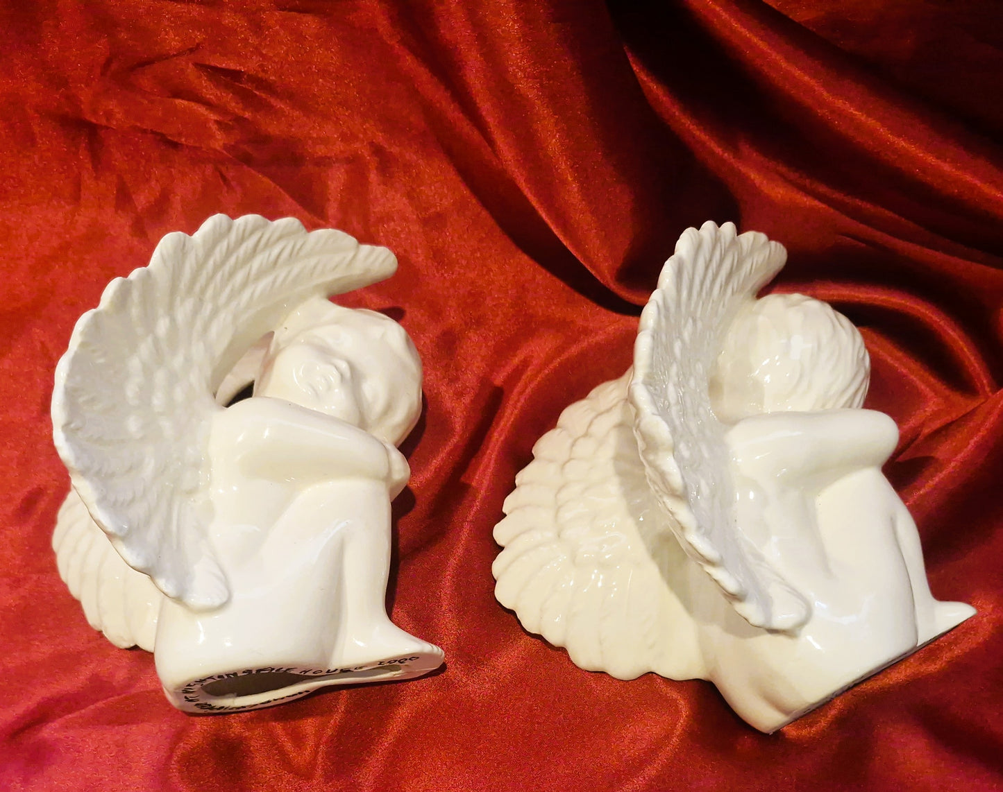 Handcrafter White Cherubs, Christmas, Xmas, Decorations, Ornaments, Stylish, Angels, Cherubs