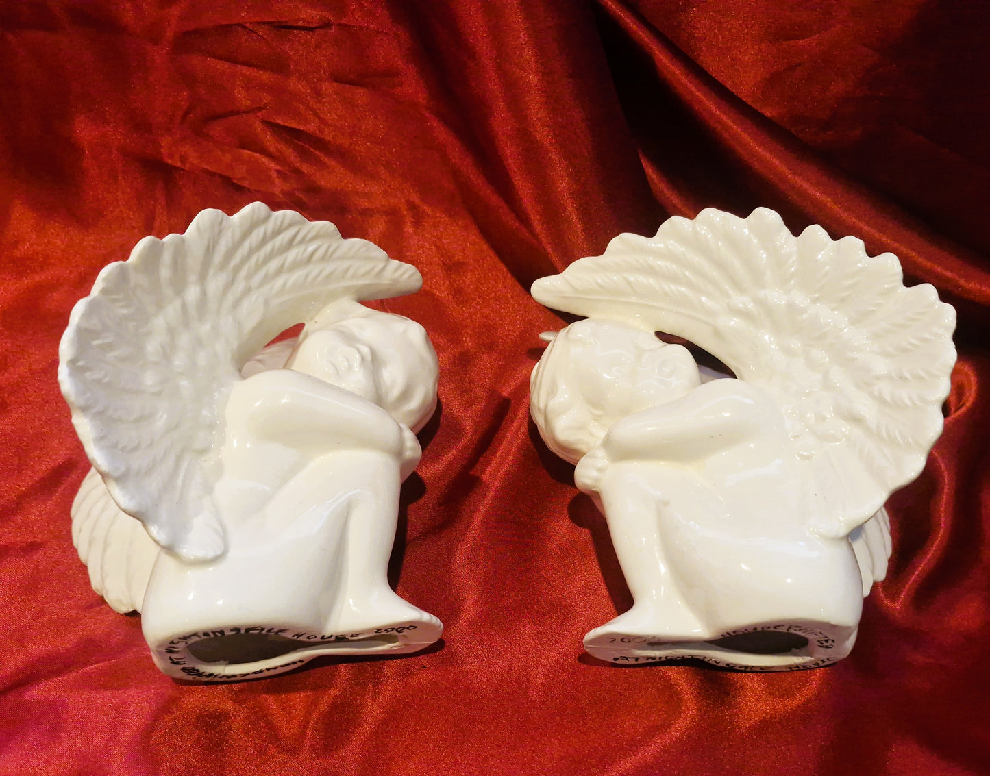 Handcrafter White Cherubs, Christmas, Xmas, Decorations, Ornaments, Stylish, Angels, Cherubs