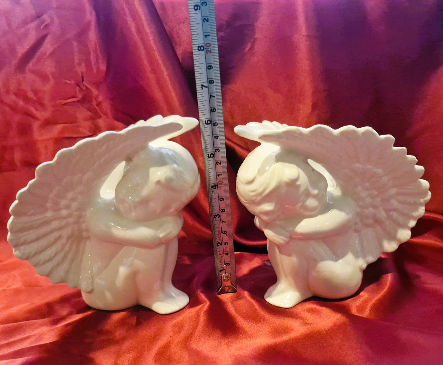 Handcrafter White Cherubs, Christmas, Xmas, Decorations, Ornaments, Stylish, Angels, Cherubs