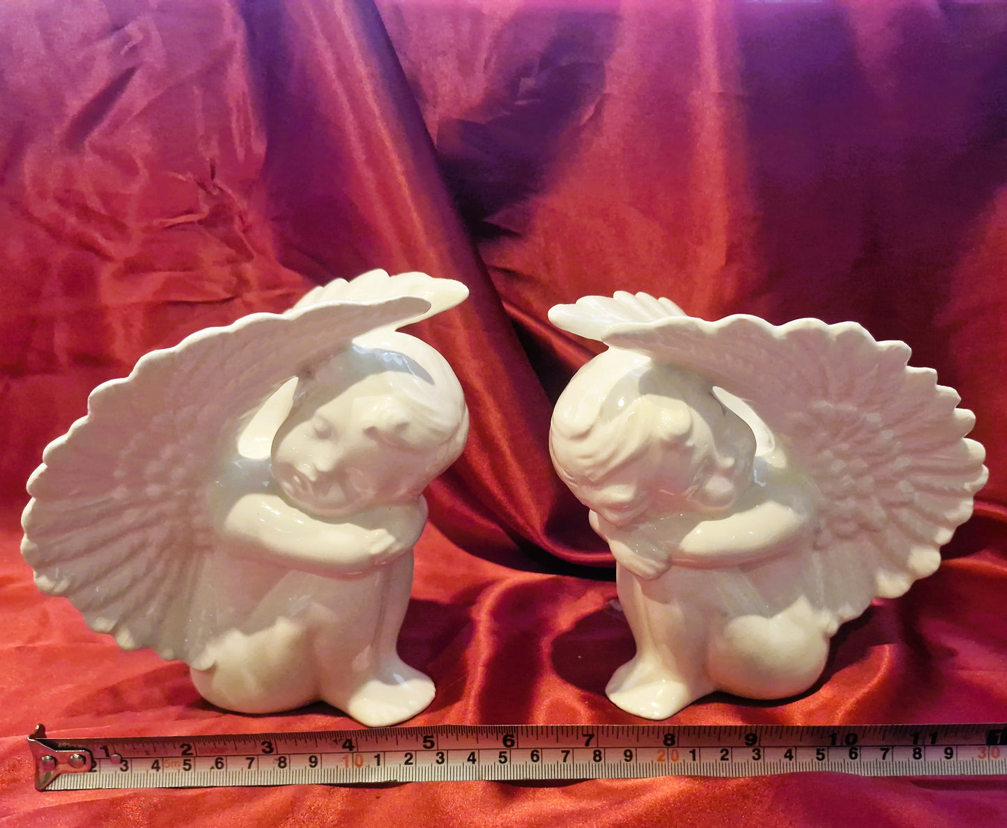 Handcrafter White Cherubs, Christmas, Xmas, Decorations, Ornaments, Stylish, Angels, Cherubs