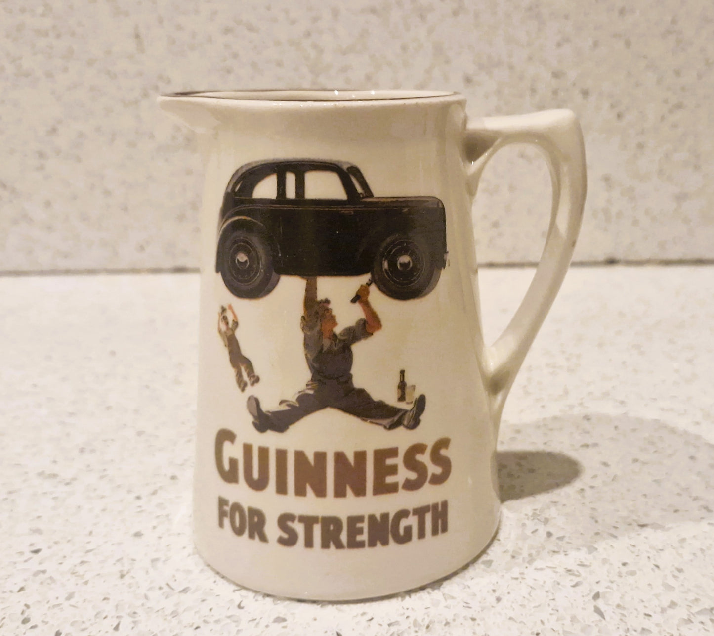 Vintage Guinness Advertising Pitcher: "Guinness for Strength"