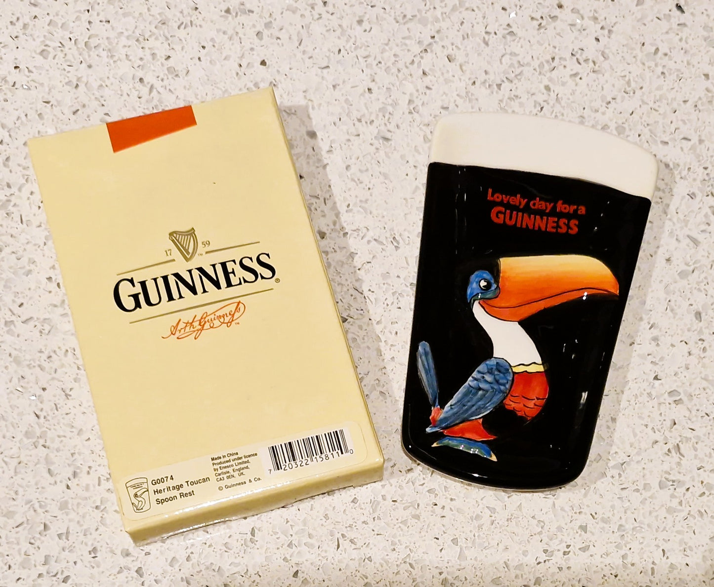 Vintage Guinness Toucan Spoon Rest, Original Box, As New