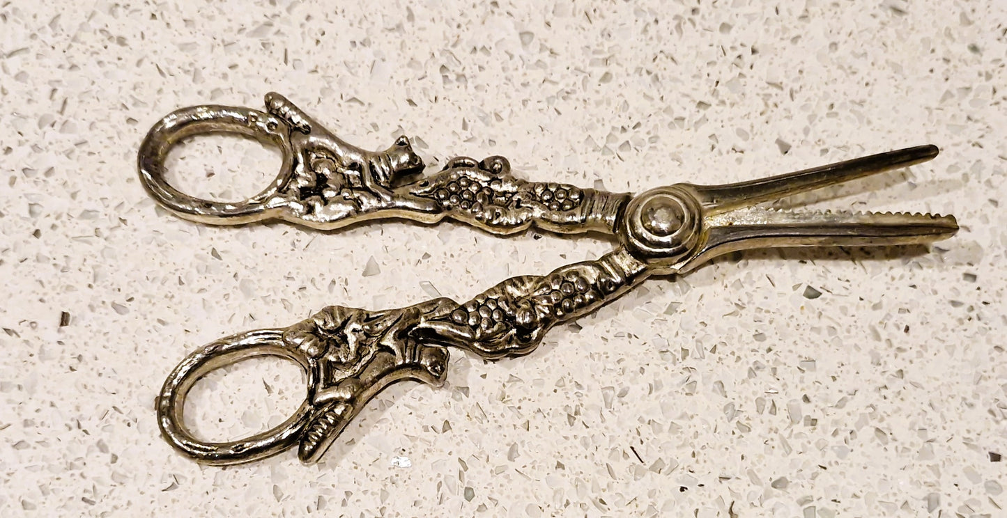 Edwardian Antique Silver Plated Grape Scissors, Fox, Grape Shears , Vintage
