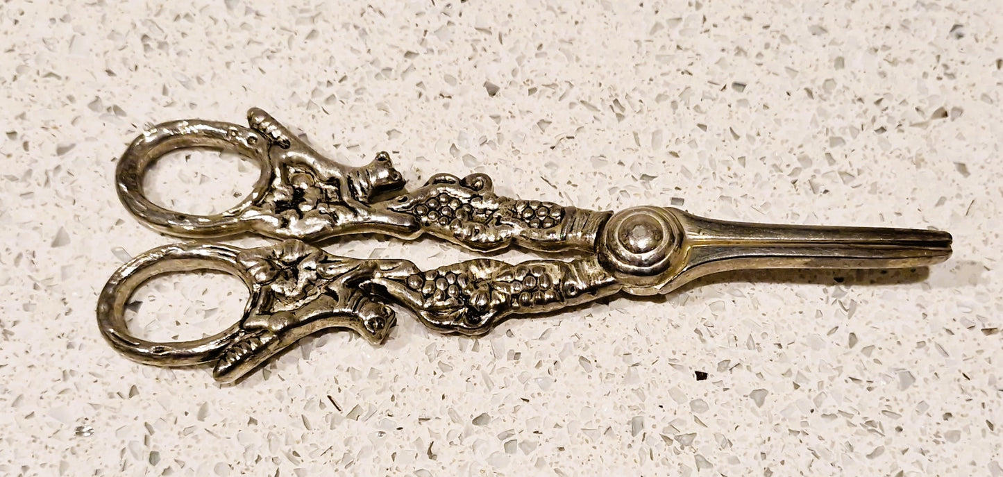 Edwardian Antique Silver Plated Grape Scissors, Fox, Grape Shears , Vintage
