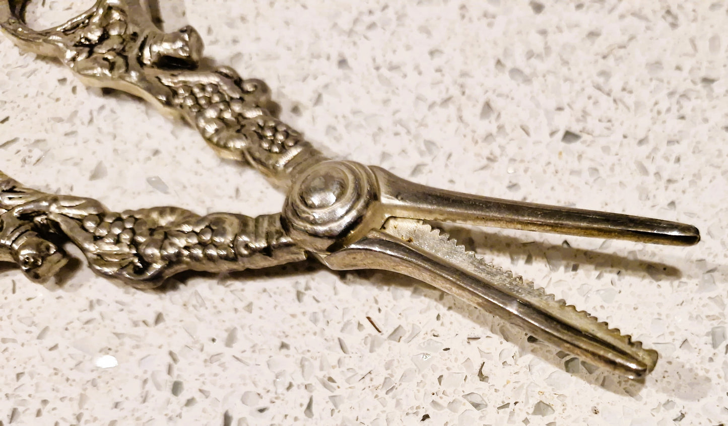 Edwardian Antique Silver Plated Grape Scissors, Fox, Grape Shears , Vintage