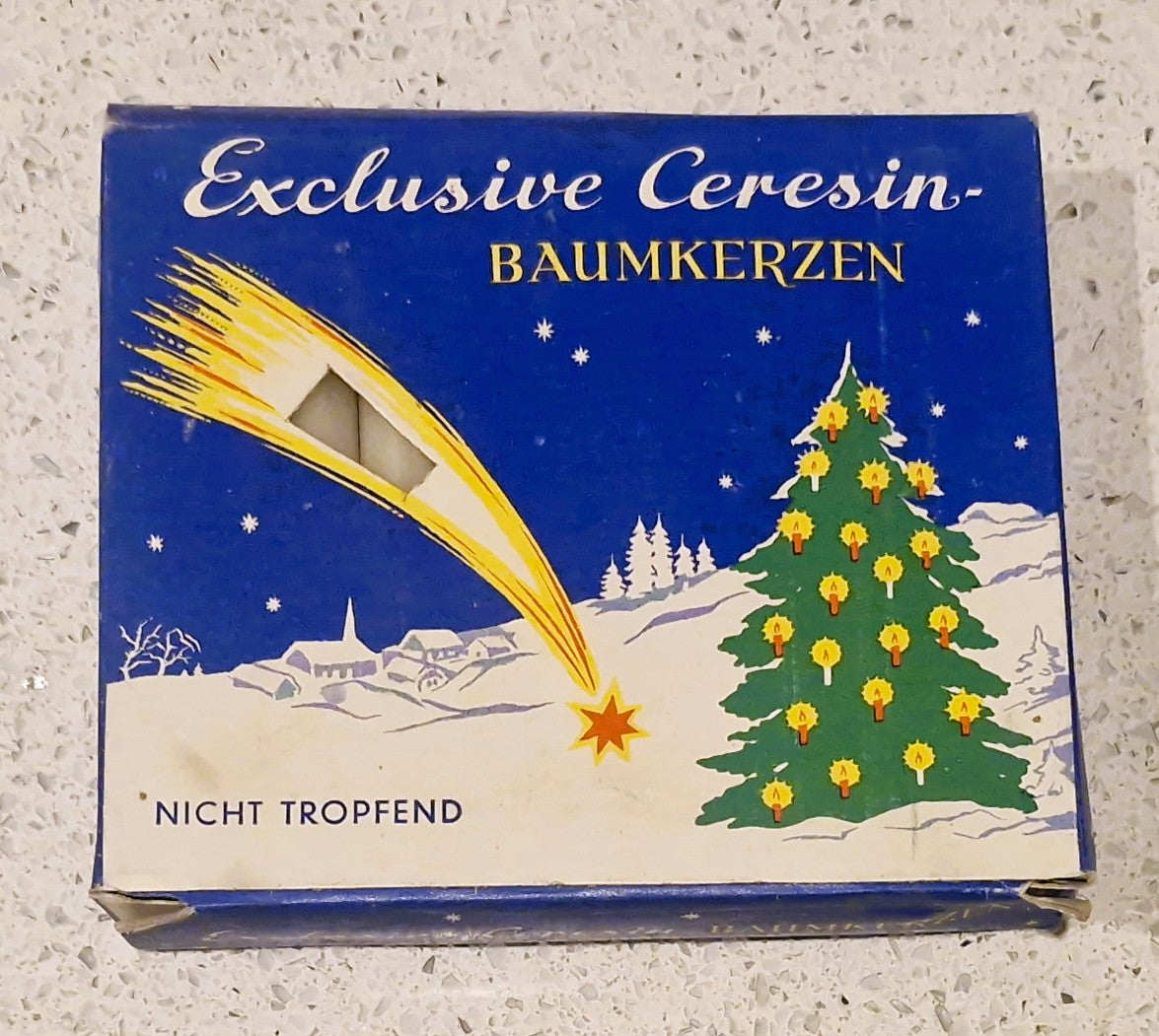 Hand Drawn, Hand Made, German Xmas Tree Candles, Feinste Gezogene Baumkerzen,  Menorah, Finest Drawn Tree Candles, 20, Boxed, Angel Games