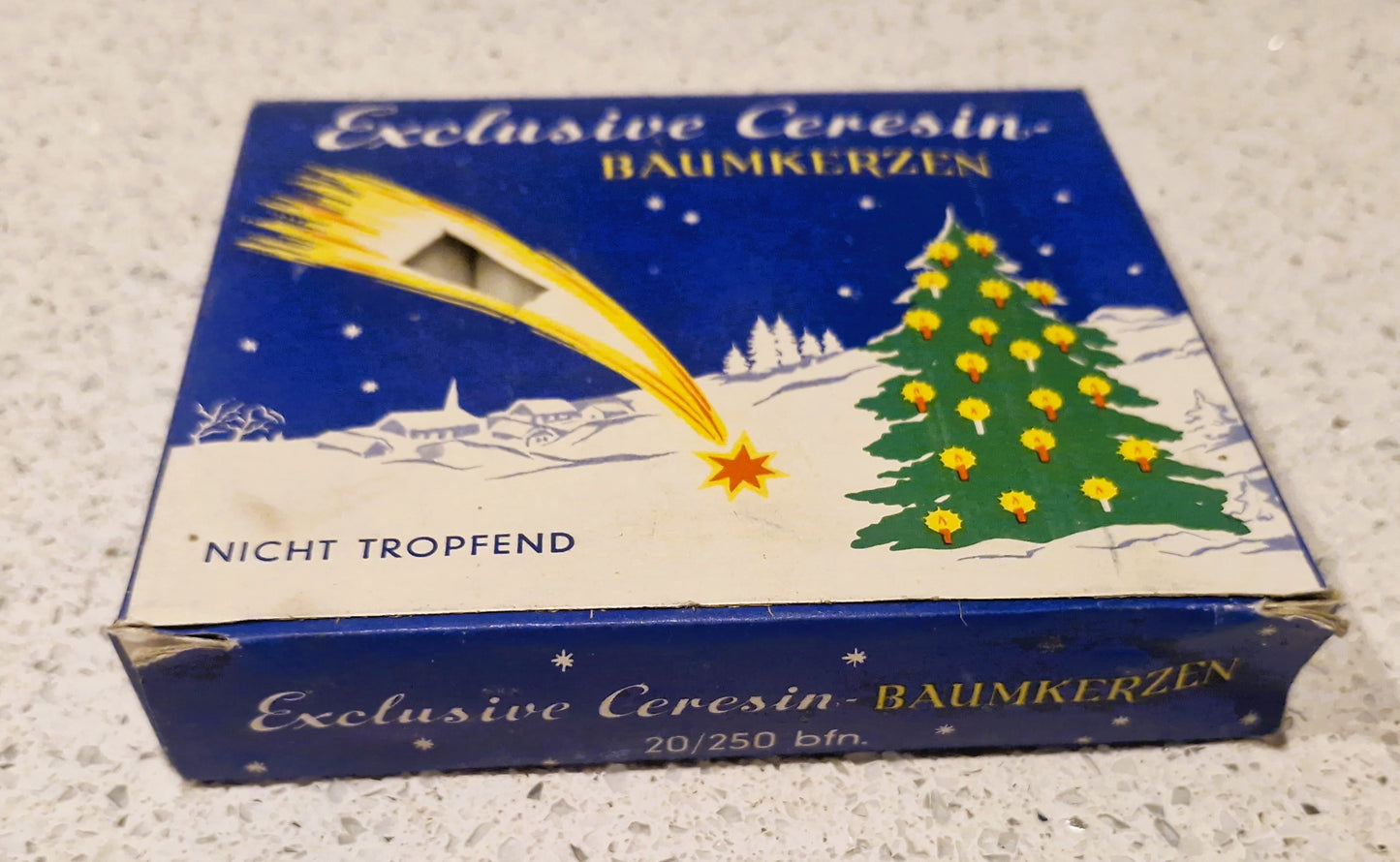 Hand Drawn, Hand Made, German Xmas Tree Candles, Feinste Gezogene Baumkerzen,  Menorah, Finest Drawn Tree Candles, 20, Boxed, Angel Games