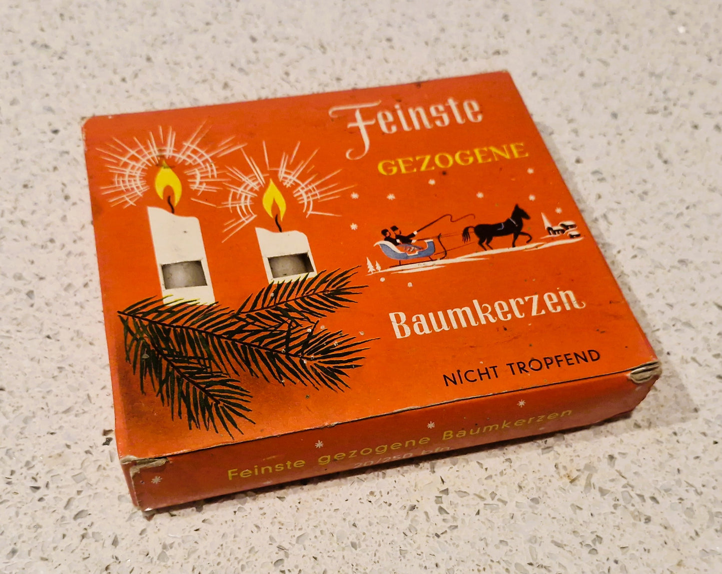 Hand Drawn, Hand Made, German Xmas Tree Candles, Feinste Gezogene Baumkerzen,  Menorah, Finest Drawn Tree Candles, 20, Boxed, Angel Games,