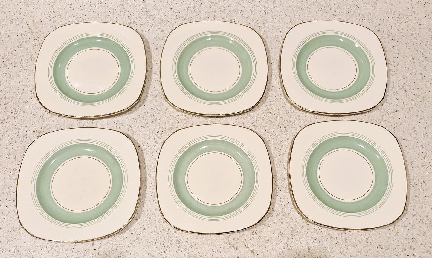 Art Deco, English Ironstone, Tea Plates, Washington Pottery, Hanley, England, Side Plates, Cake Plates, Plates