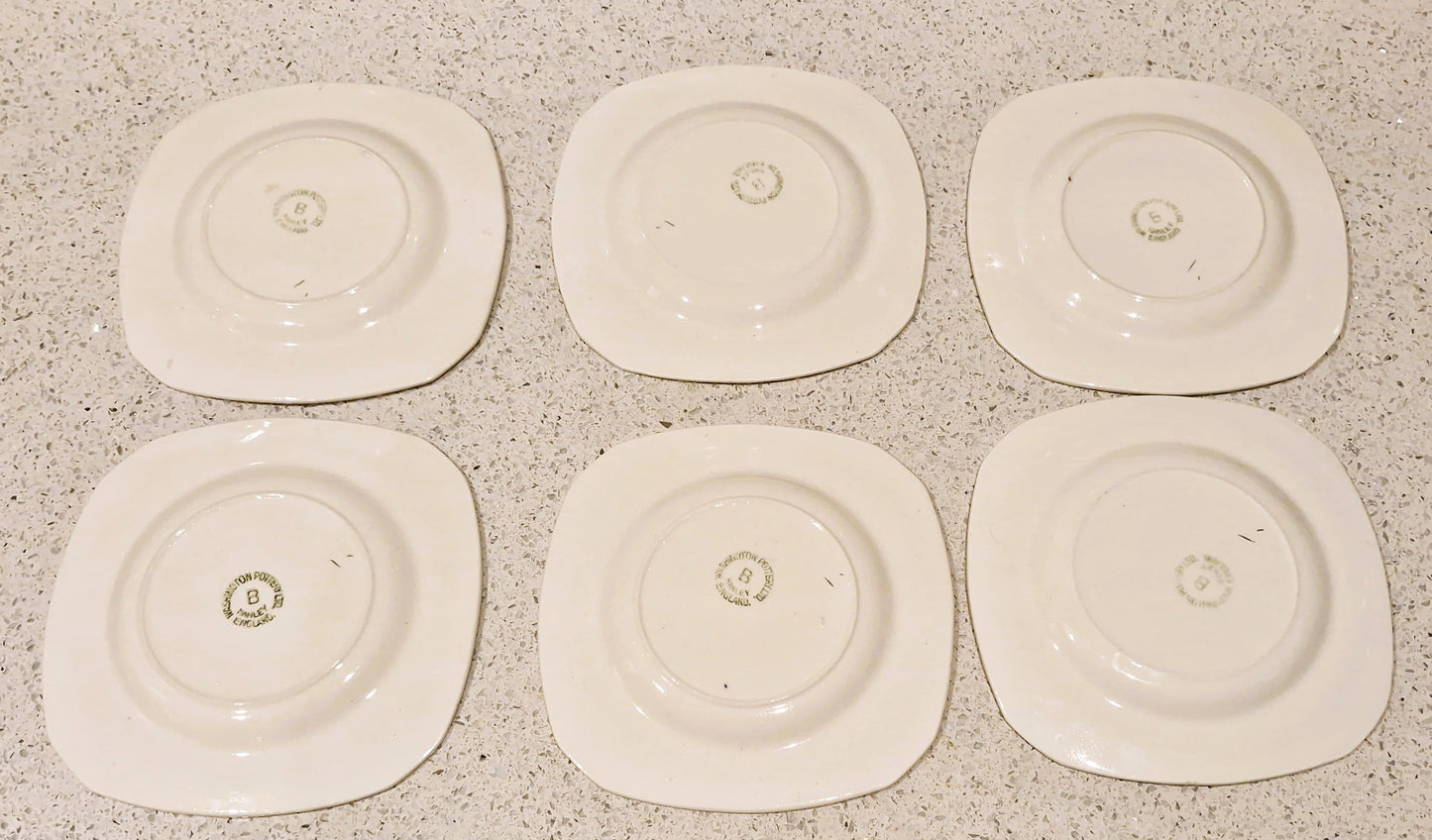 Art Deco, English Ironstone, Tea Plates, Washington Pottery, Hanley, England, Side Plates, Cake Plates, Plates