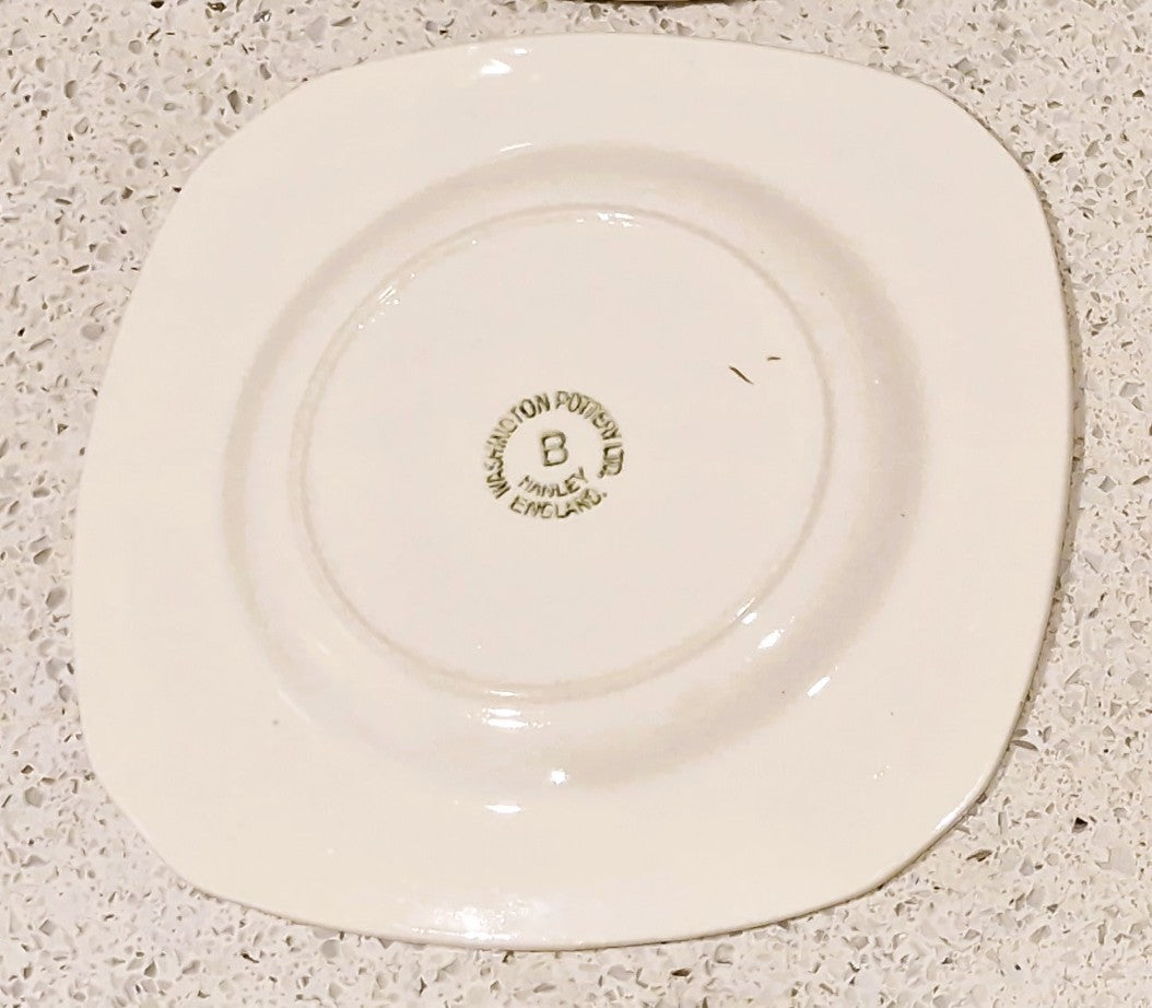 Art Deco, English Ironstone, Tea Plates, Washington Pottery, Hanley, England, Side Plates, Cake Plates, Plates