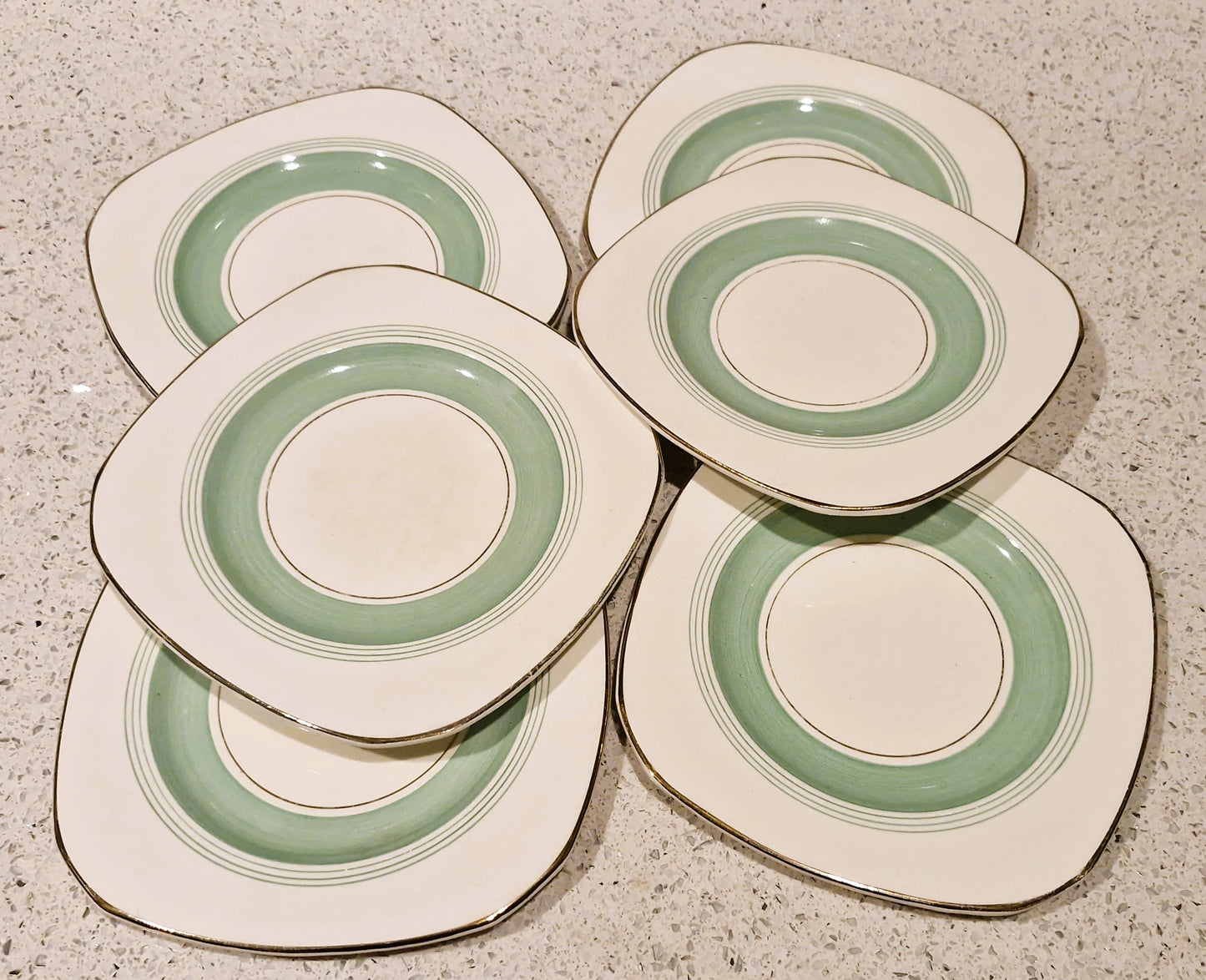 Art Deco, English Ironstone, Tea Plates, Washington Pottery, Hanley, England, Side Plates, Cake Plates, Plates