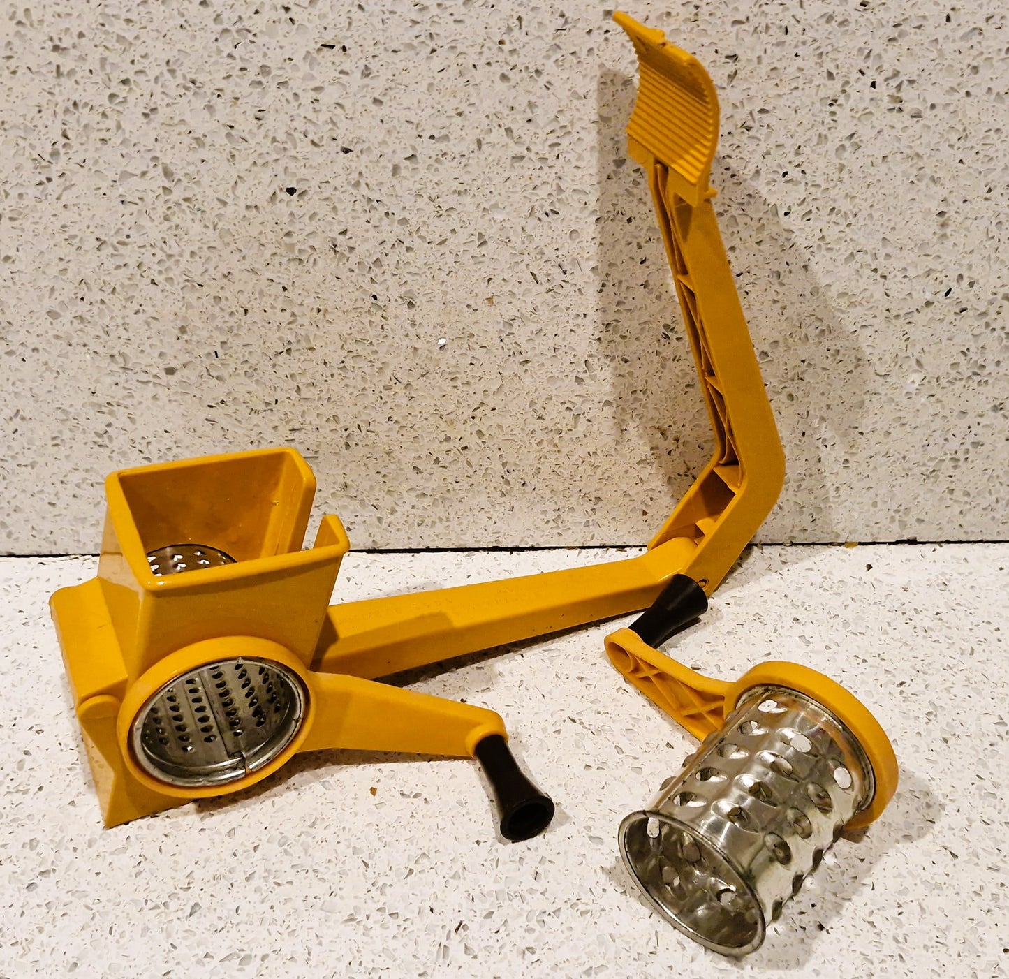 Vintage Orange Moulinex Mouli grater cheese grater, Made in France, Left and Right handed