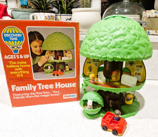 Vintage 1970s Palitoy Discovery Time Pop Up Tree House with Characters & Car - Boxed, Tree tots, Pop Up Tree House, 70s, 80s, Vintage Toys