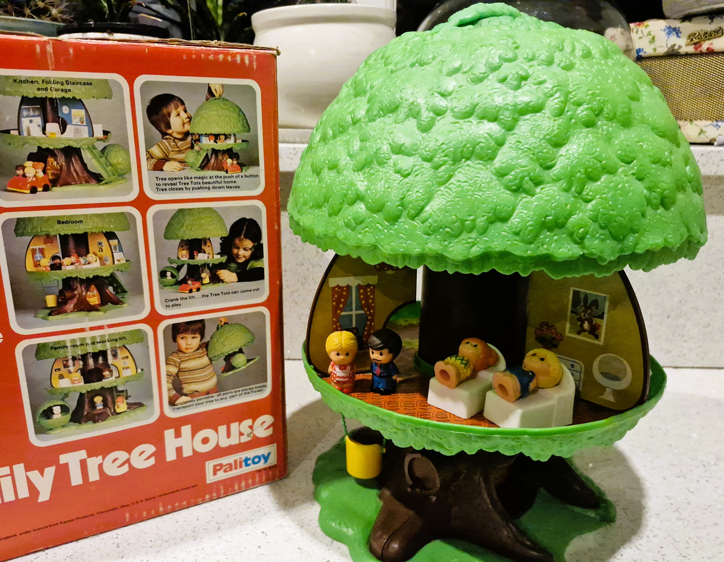 Vintage 1970s Palitoy Discovery Time Pop Up Tree House with Characters & Car - Boxed, Tree tots, Pop Up Tree House, 70s, 80s, Vintage Toys
