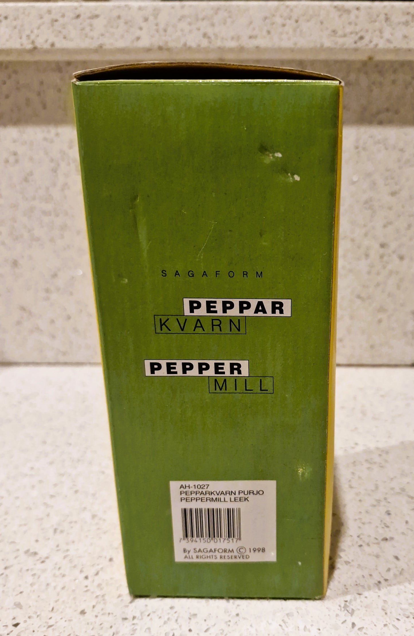 Sagaform Pepper Mill Grinder, Leek Shaped: Rare, 90s, Vintage, Retro Kitchen