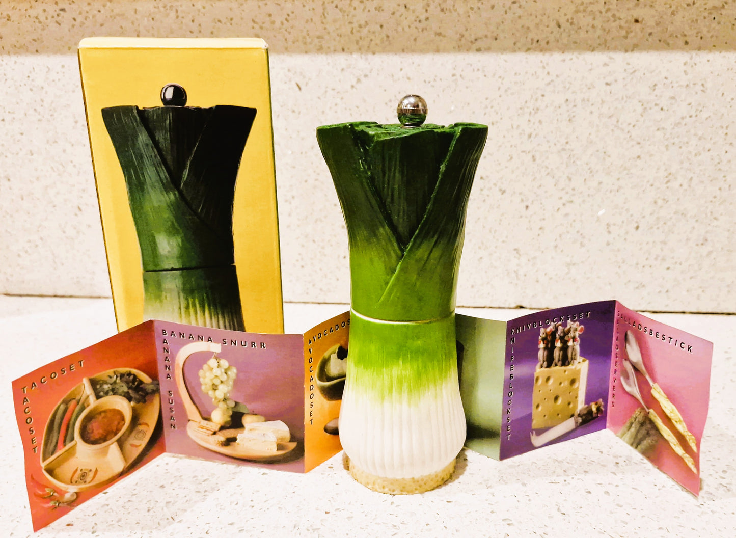 Sagaform Pepper Mill Grinder, Leek Shaped: Rare, 90s, Vintage, Retro Kitchen