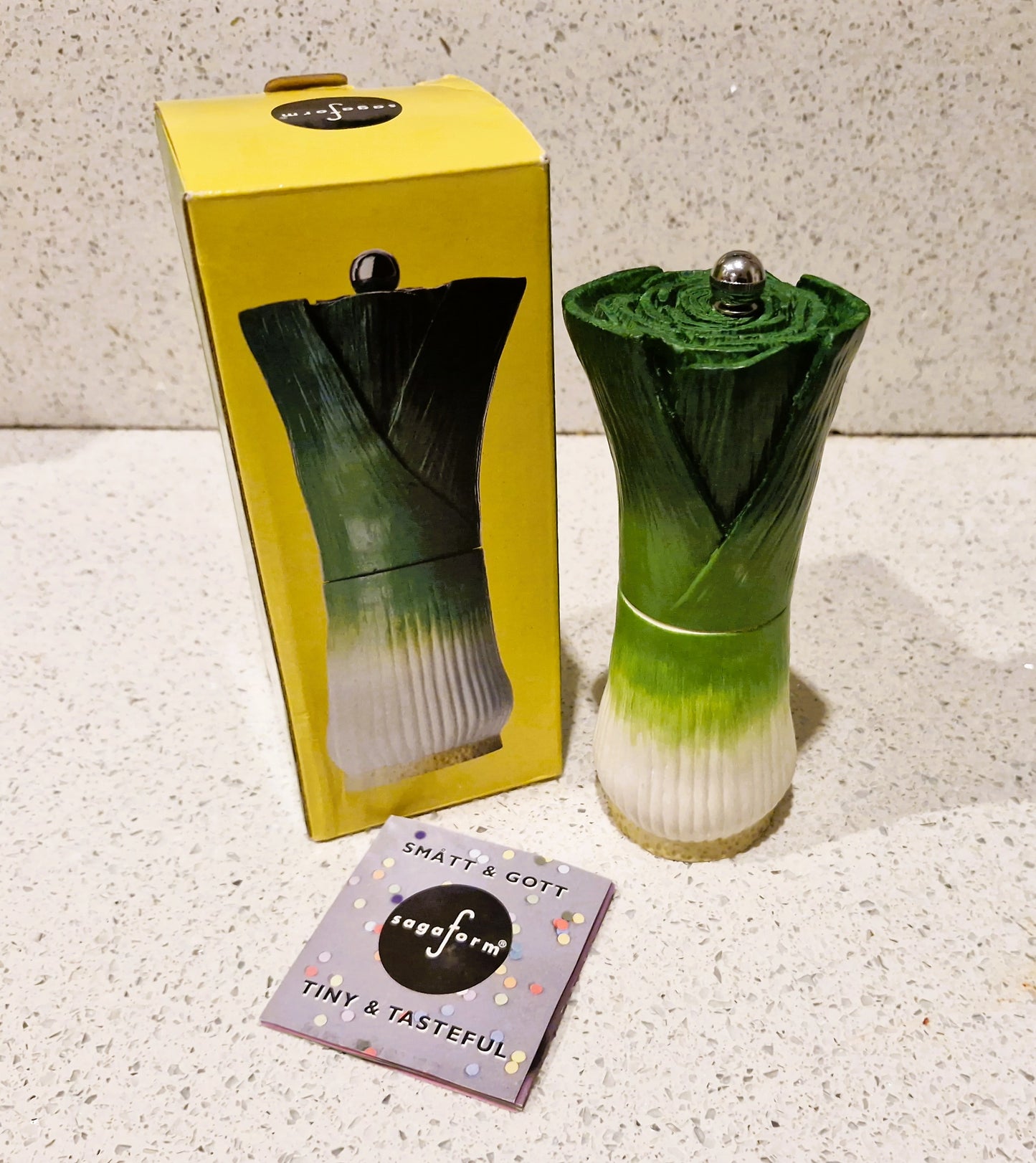 Sagaform Pepper Mill Grinder, Leek Shaped: Rare, 90s, Vintage, Retro Kitchen