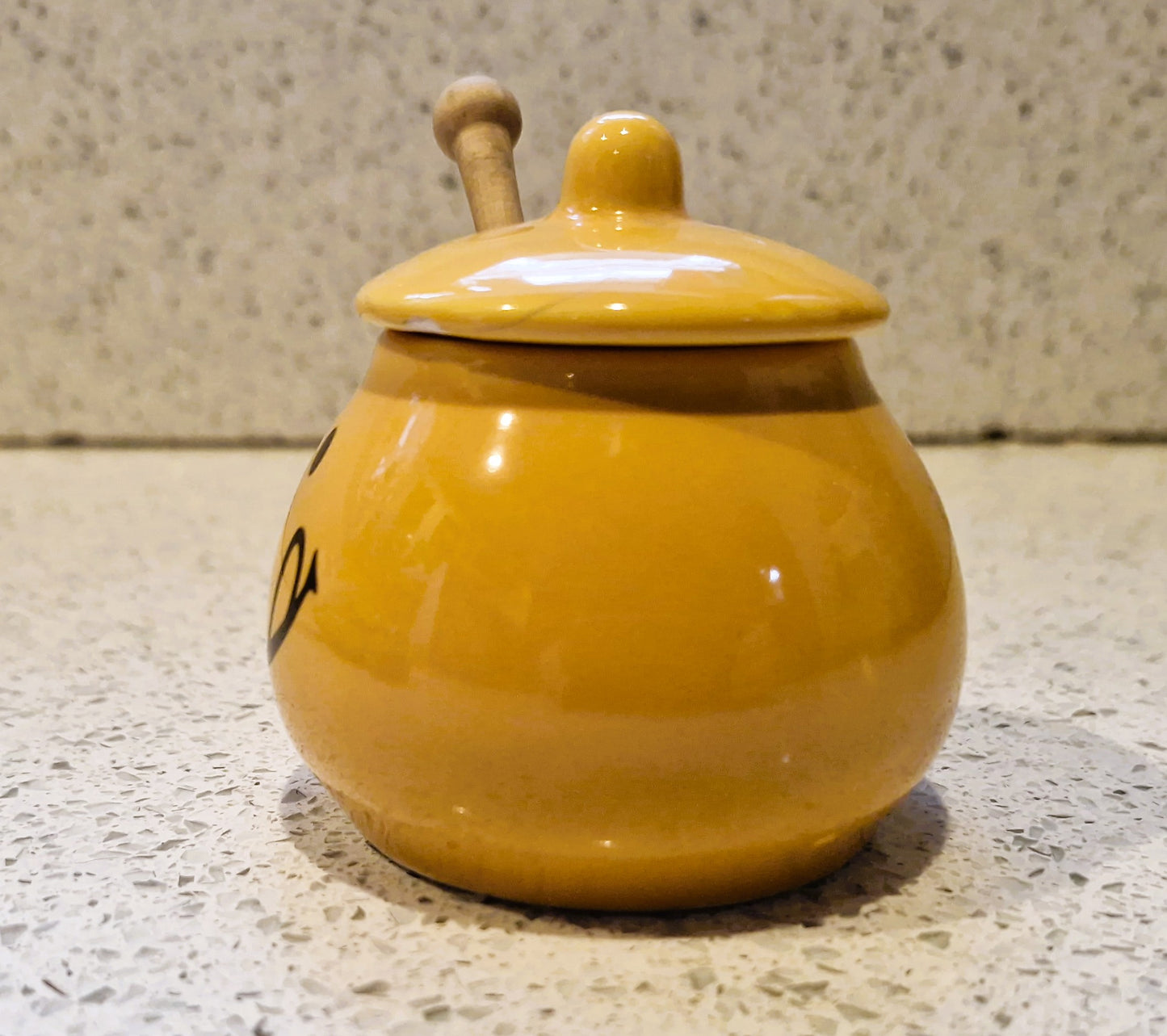 Yellow English Mustard Pot, The Mustard Shop, Ceramic Pot, Jar, Yellow, Face