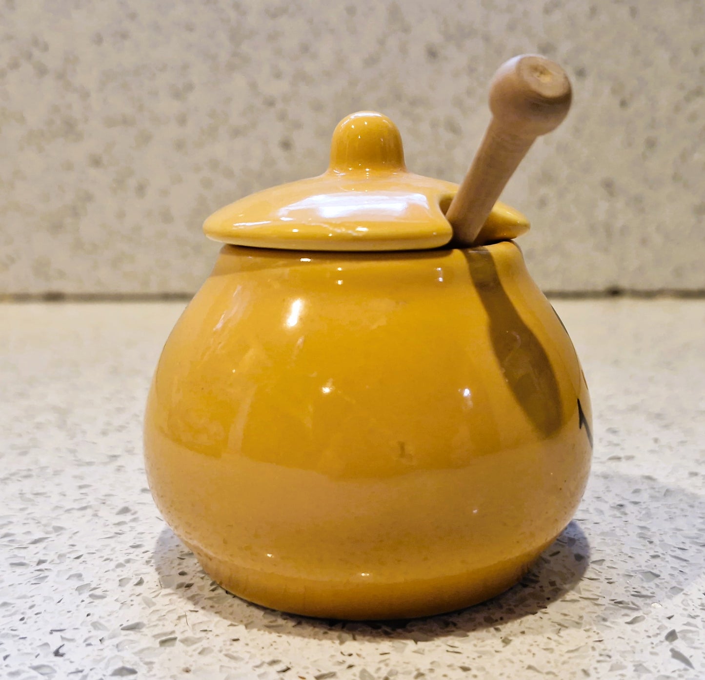 Yellow English Mustard Pot, The Mustard Shop, Ceramic Pot, Jar, Yellow, Face