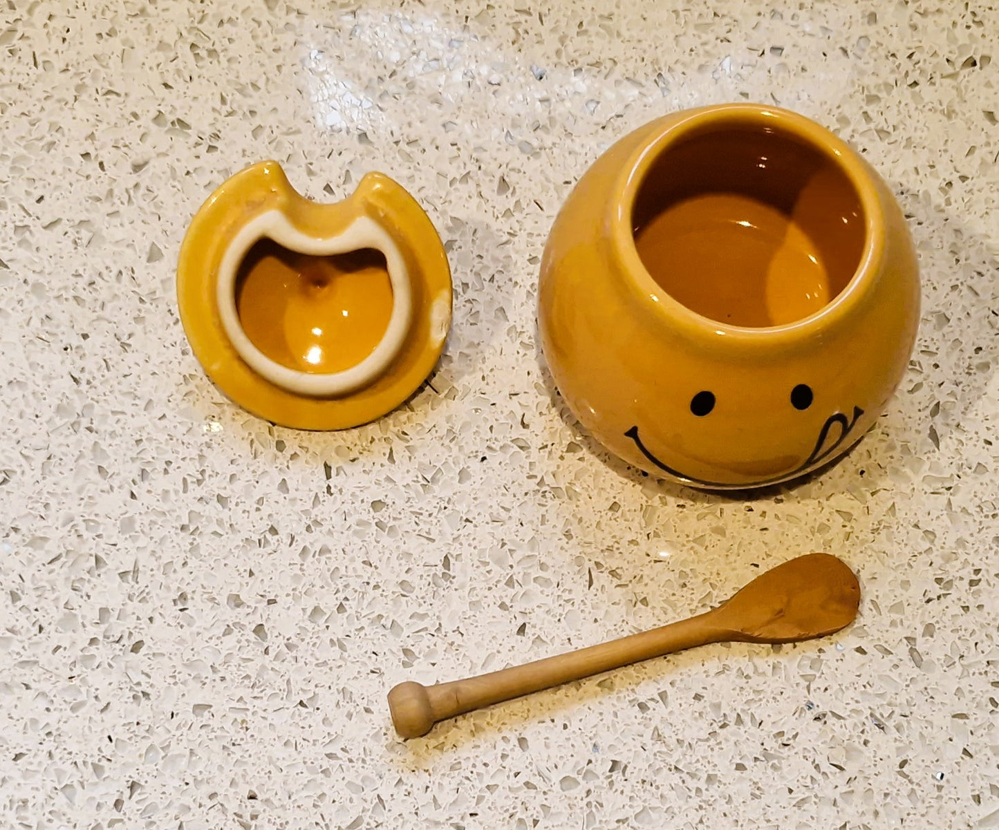 Yellow English Mustard Pot, The Mustard Shop, Ceramic Pot, Jar, Yellow, Face