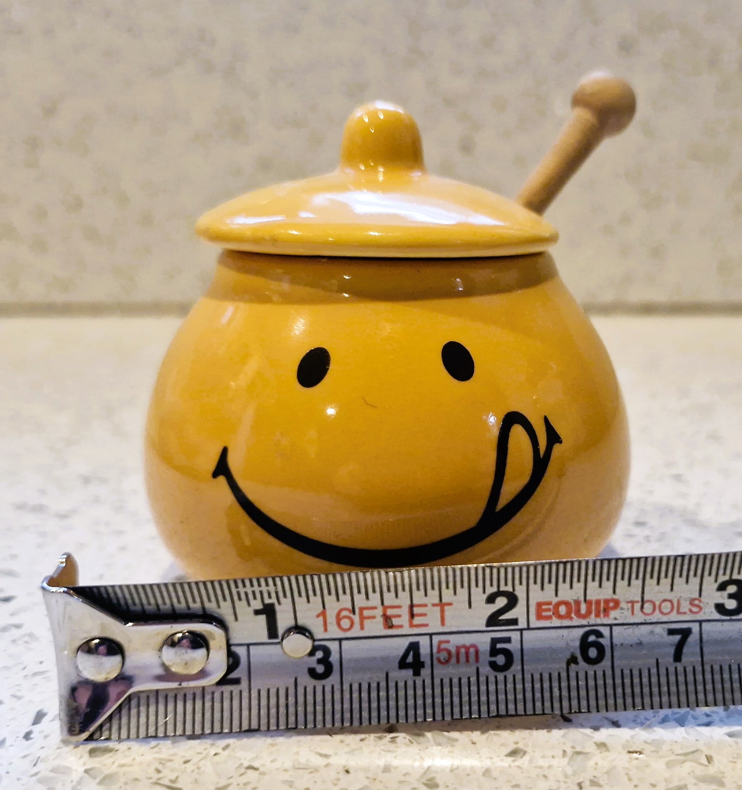 Yellow English Mustard Pot, The Mustard Shop, Ceramic Pot, Jar, Yellow, Face