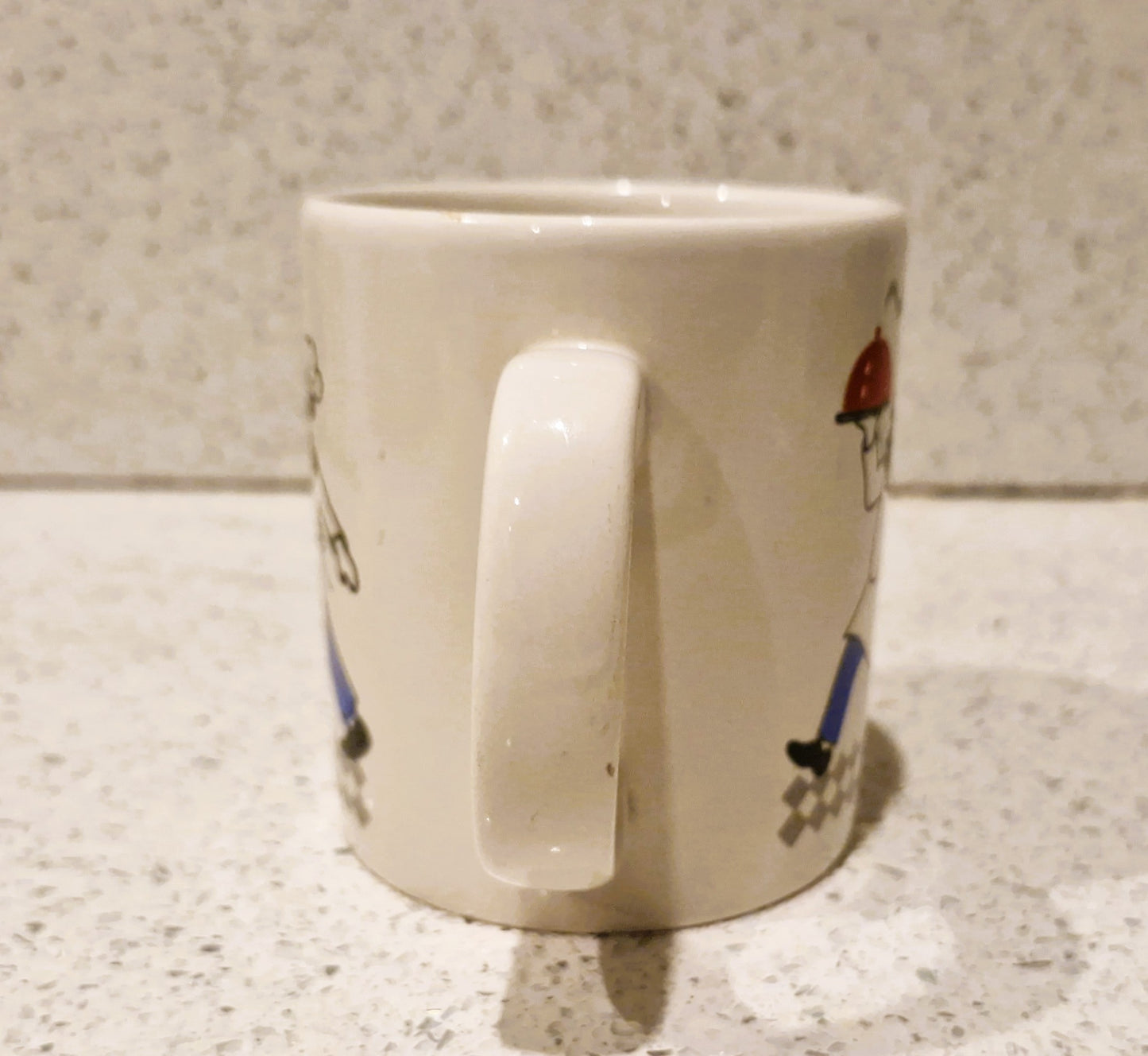 Vintage Chef Mug, Bon Appetit, Chefs carrying trays, 80s, 90s, Jolly Chef