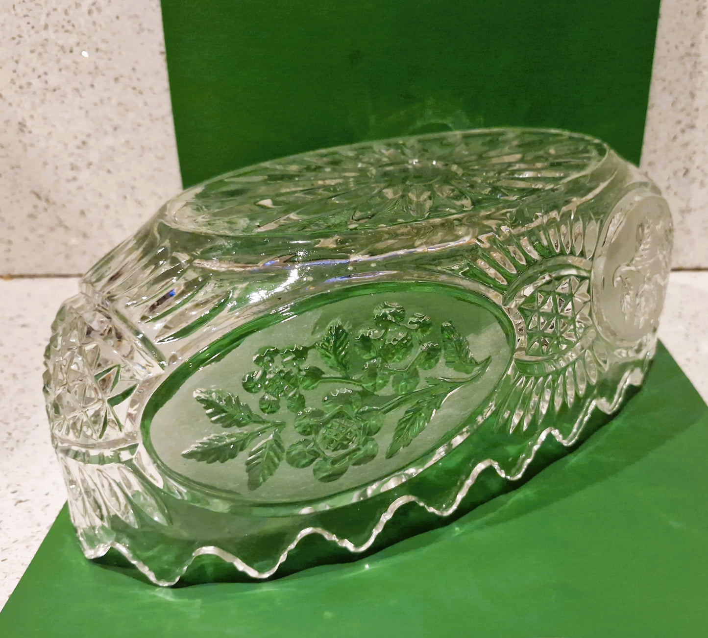 Vintage Crystal Trifle Bowl: Oval Shaped, Excellent condition