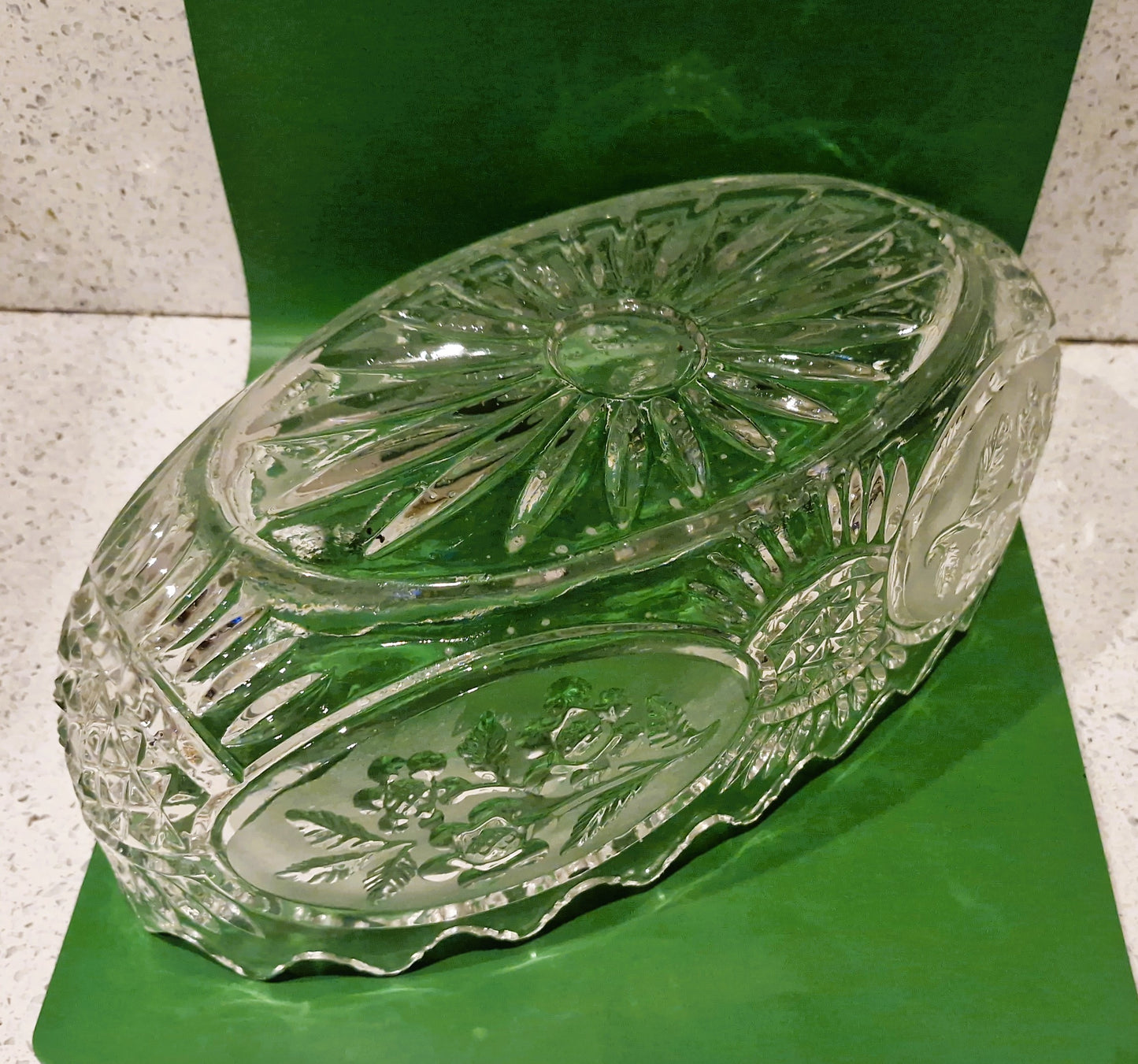 Vintage Crystal Trifle Bowl: Oval Shaped, Excellent condition