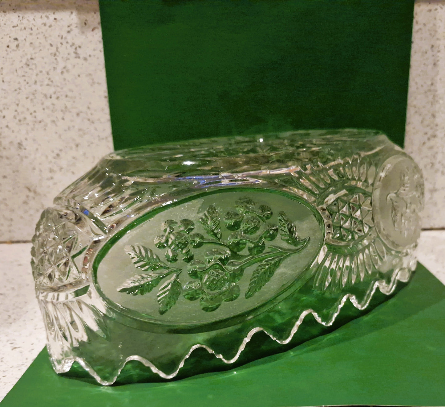 Vintage Crystal Trifle Bowl: Oval Shaped, Excellent condition